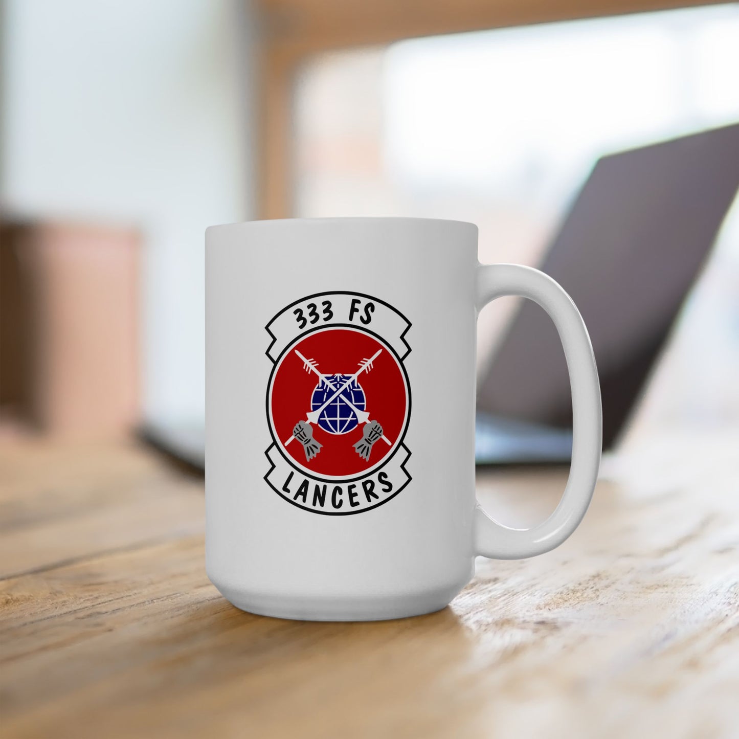 333FS & F-15E Front Silhouette Ceramic Mug 15oz