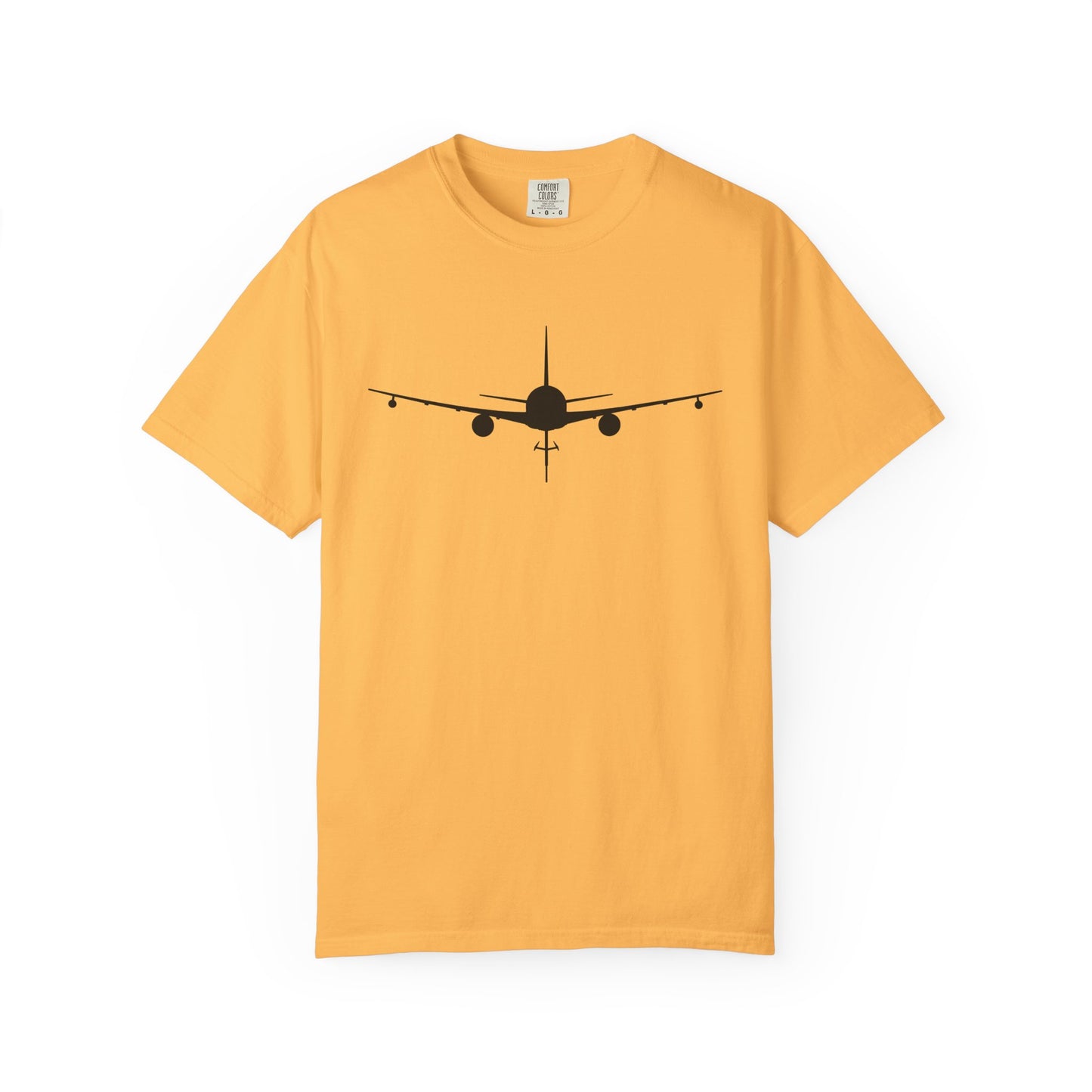 KC-46 Front Silhouette Comfort Colors Unisex T-Shirt with Airplane Design, Casual Wear, Gift for Pilots, Aviation Lovers, Travel Enthusiasts, Plane Spotting