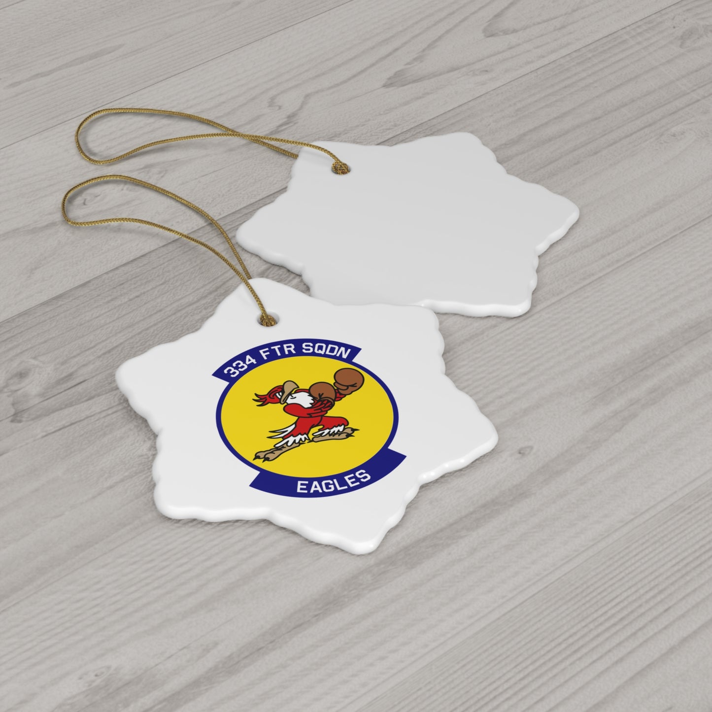 334FS "Eagles" Ceramic Ornament, Circle or Snowflake Shape