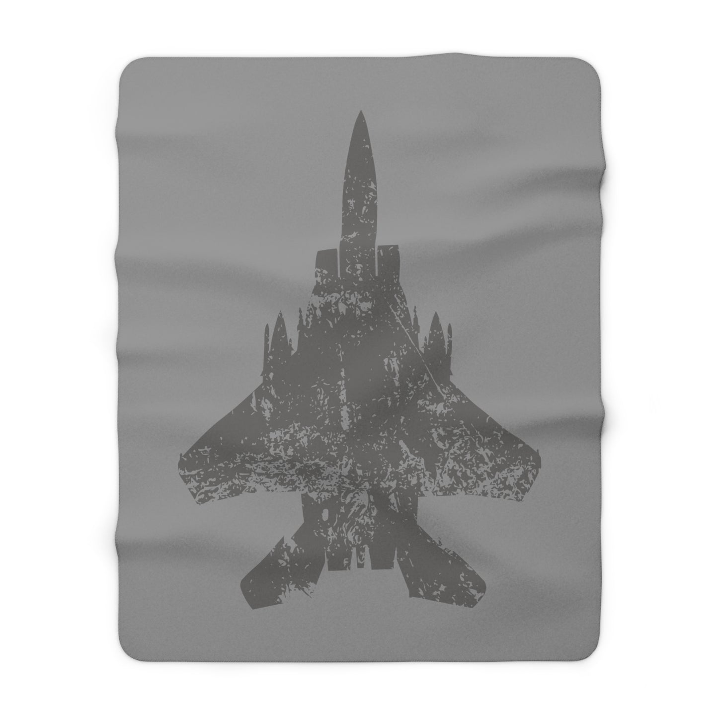 Grey Blanket with F-15E Silhouette Graphic