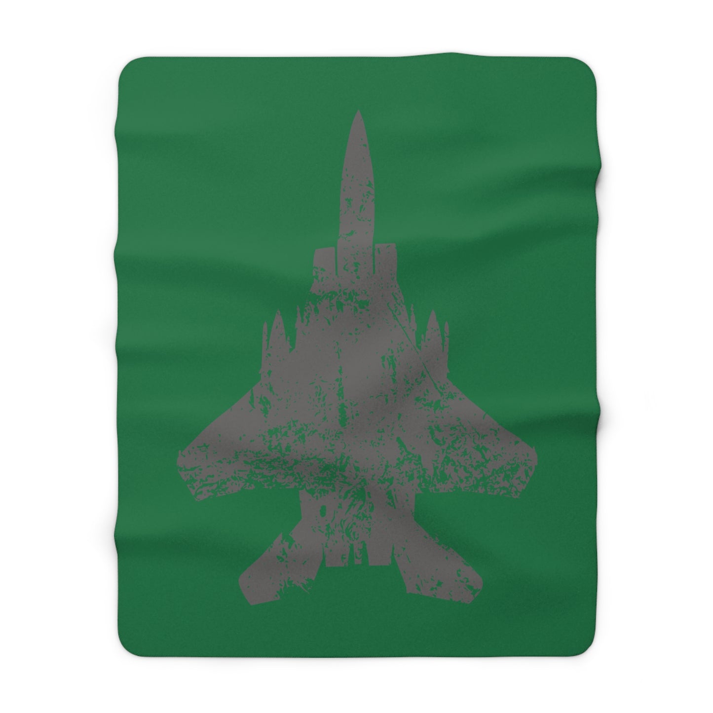 Green Sherpa Blanket with F-15E Silhouette Graphic