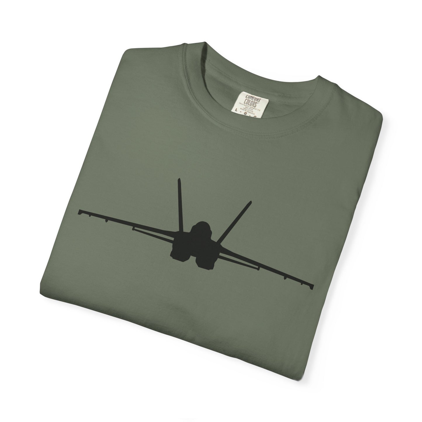 F/A-18 Front Silhouette Comfort Colors Unisex T-Shirt with Airplane Design, Casual Wear, Gift for Pilots, Aviation Lovers, Travel Enthusiasts, Plane Spotting