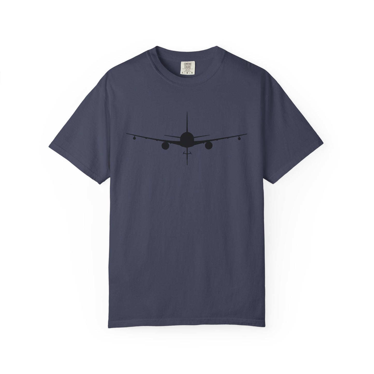KC-46 Front Silhouette Comfort Colors Unisex T-Shirt with Airplane Design, Casual Wear, Gift for Pilots, Aviation Lovers, Travel Enthusiasts, Plane Spotting