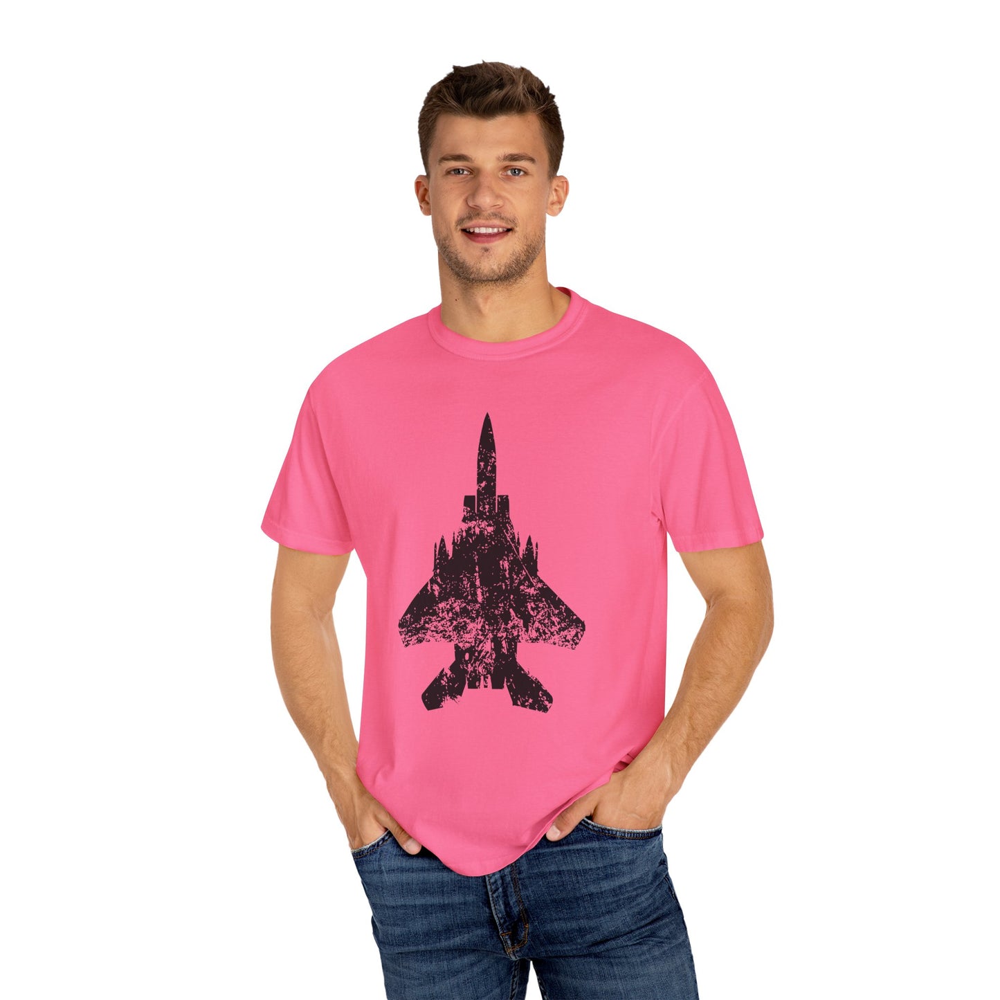 F-15E Grunge Comfort Colors Unisex T-Shirt, Casual Wear, Gift for Pilots, Aviation Lovers, Travel Enthusiasts, Plane Spotting