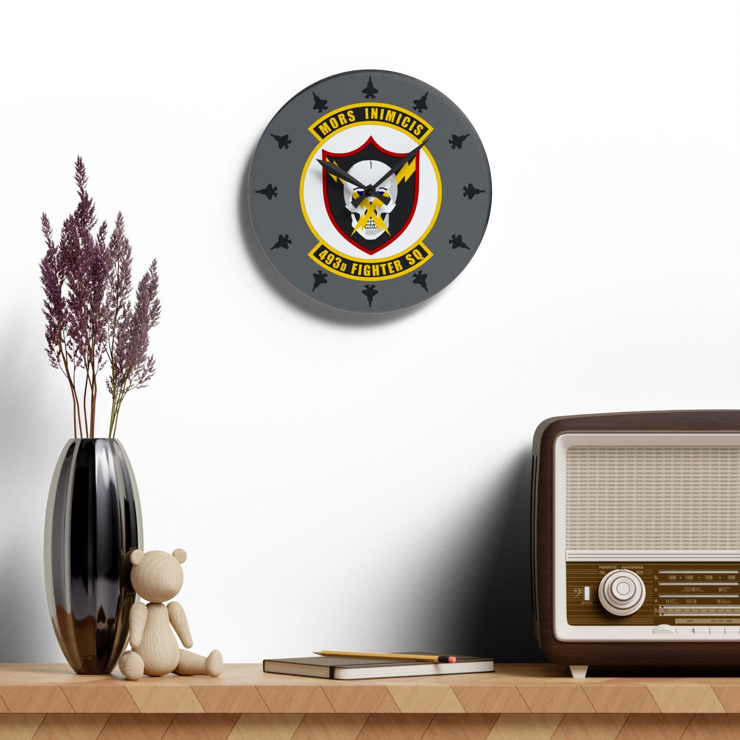 493FS "Grim Reapers" F-35A Acrylic Wall Clock, Round or Square Options