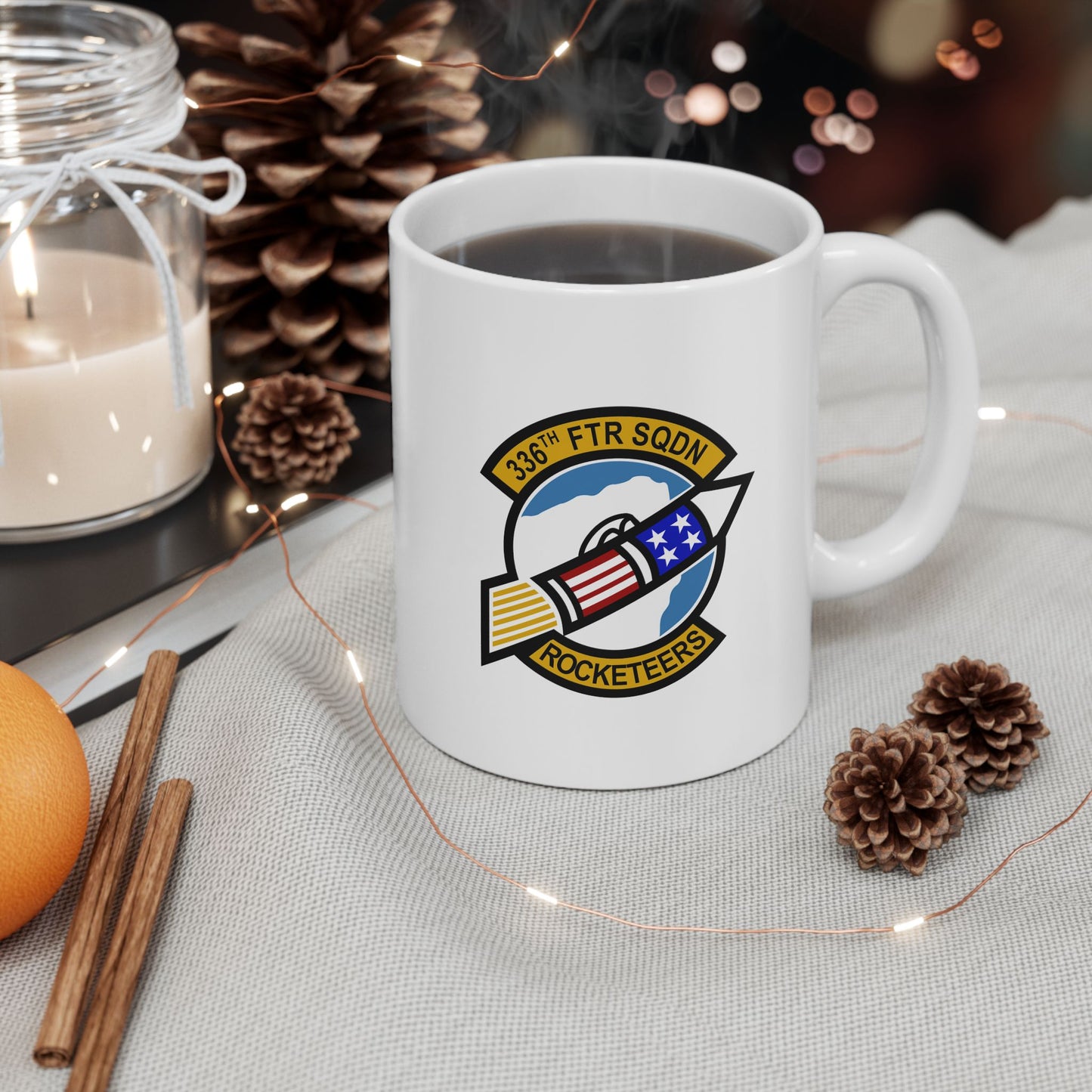 336FS & F-15E Front Silhouette Ceramic Mug 11oz