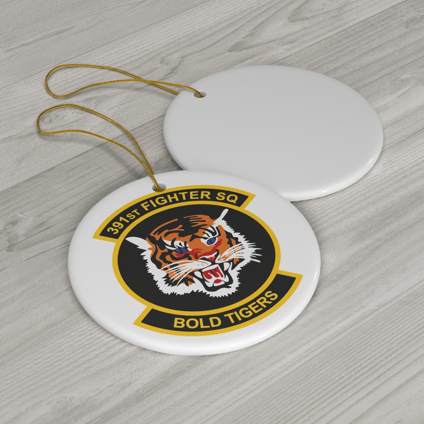 391FS "Bold Tigers" Ceramic Ornament, Circle or Snowflake Shape