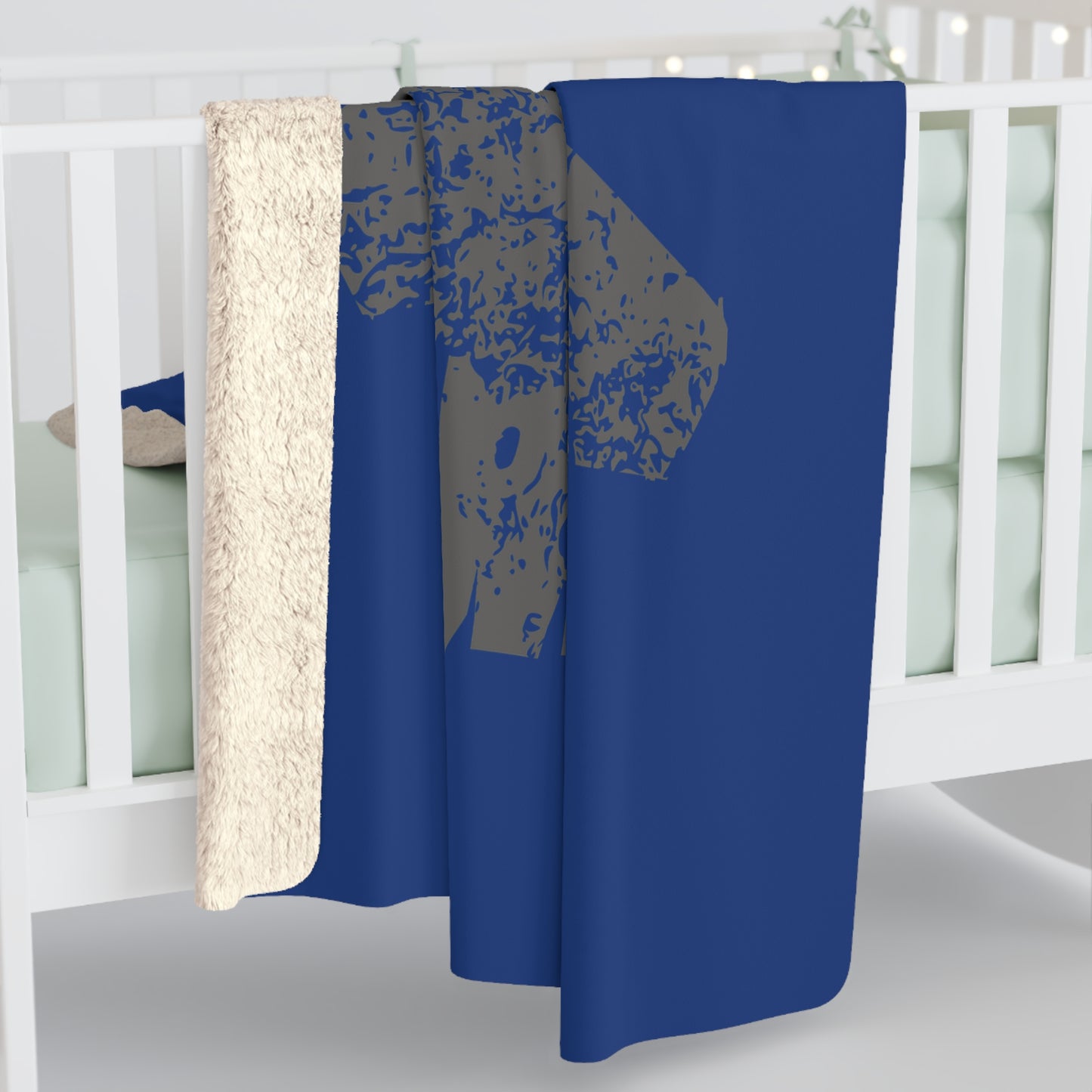 Blue Sherpa Blanket with F-15E Silhouette Graphic