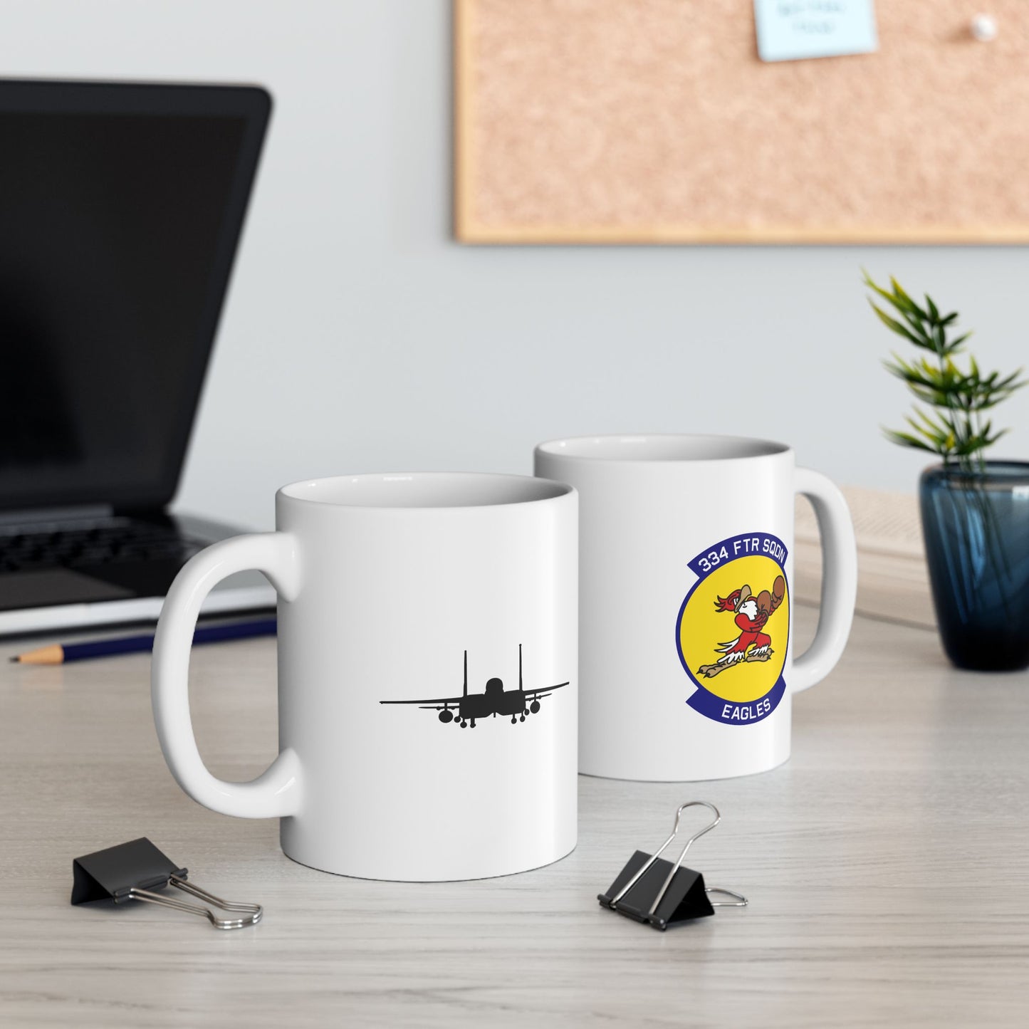 334FS & F-15E Front Silhouette Ceramic Mug 11oz