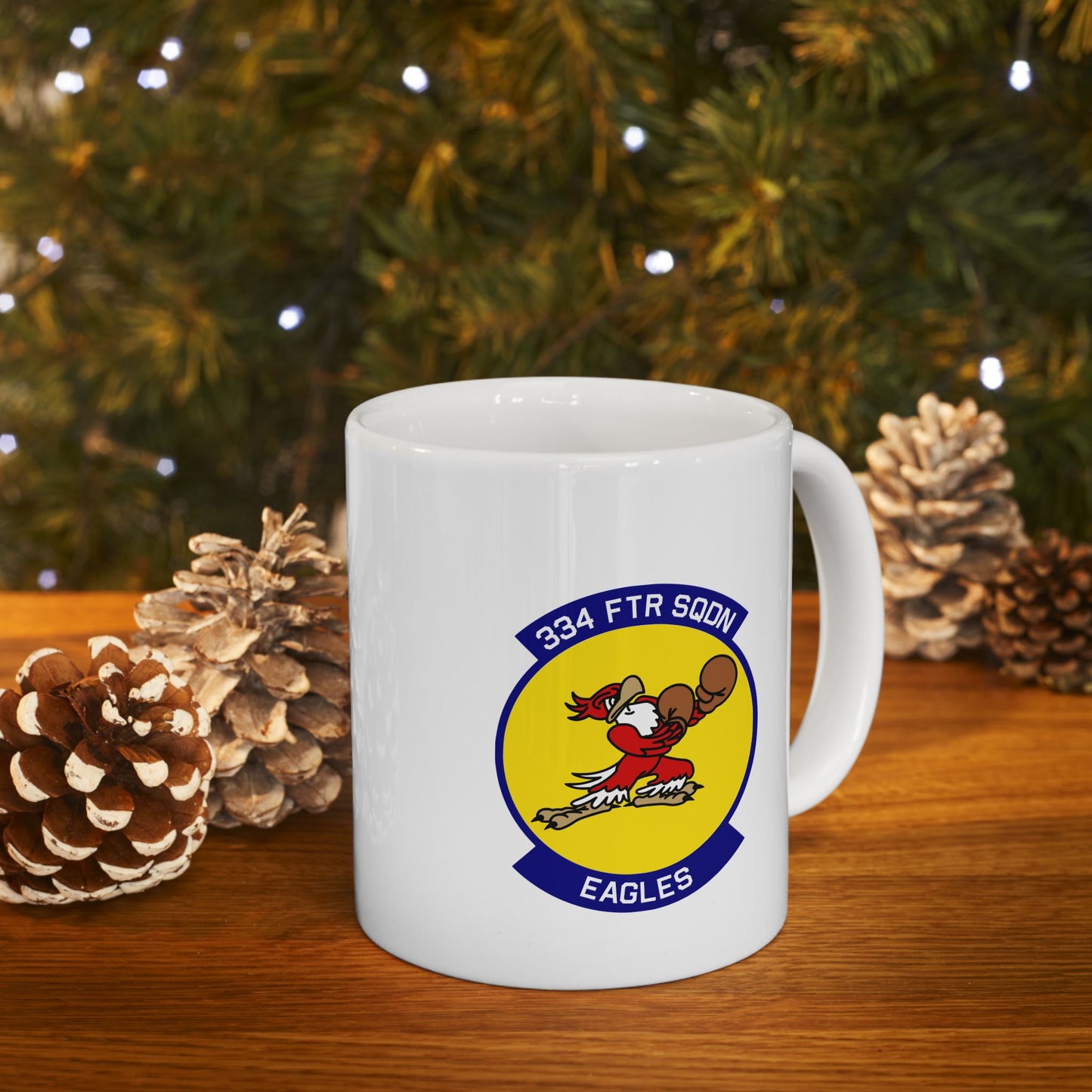 334FS & F-15E Front Silhouette Ceramic Mug 11oz