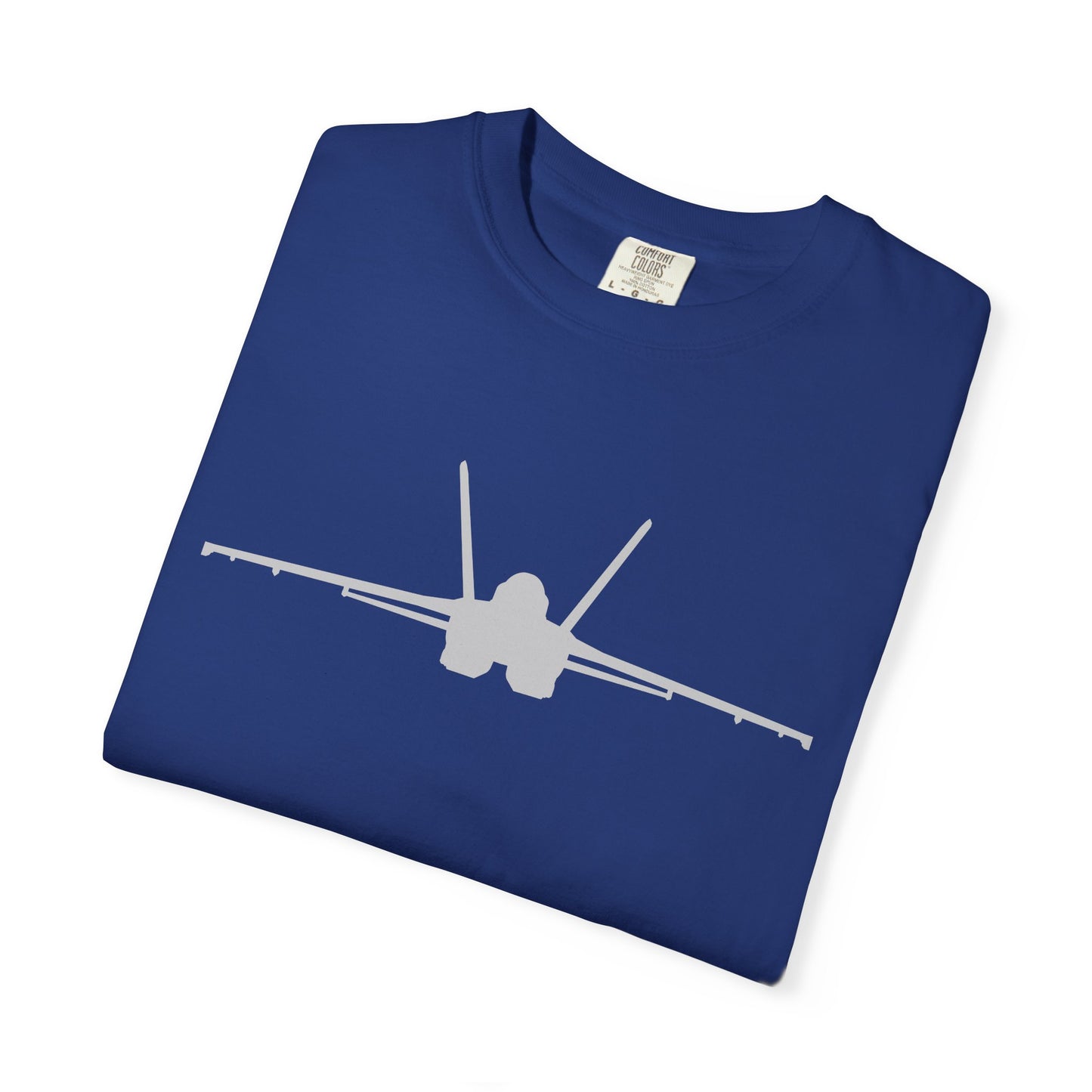 F/A-18 Front Silhouette Comfort Colors Unisex T-Shirt with Airplane Design, Casual Wear, Gift for Pilots, Aviation Lovers, Travel Enthusiasts, Plane Spotting