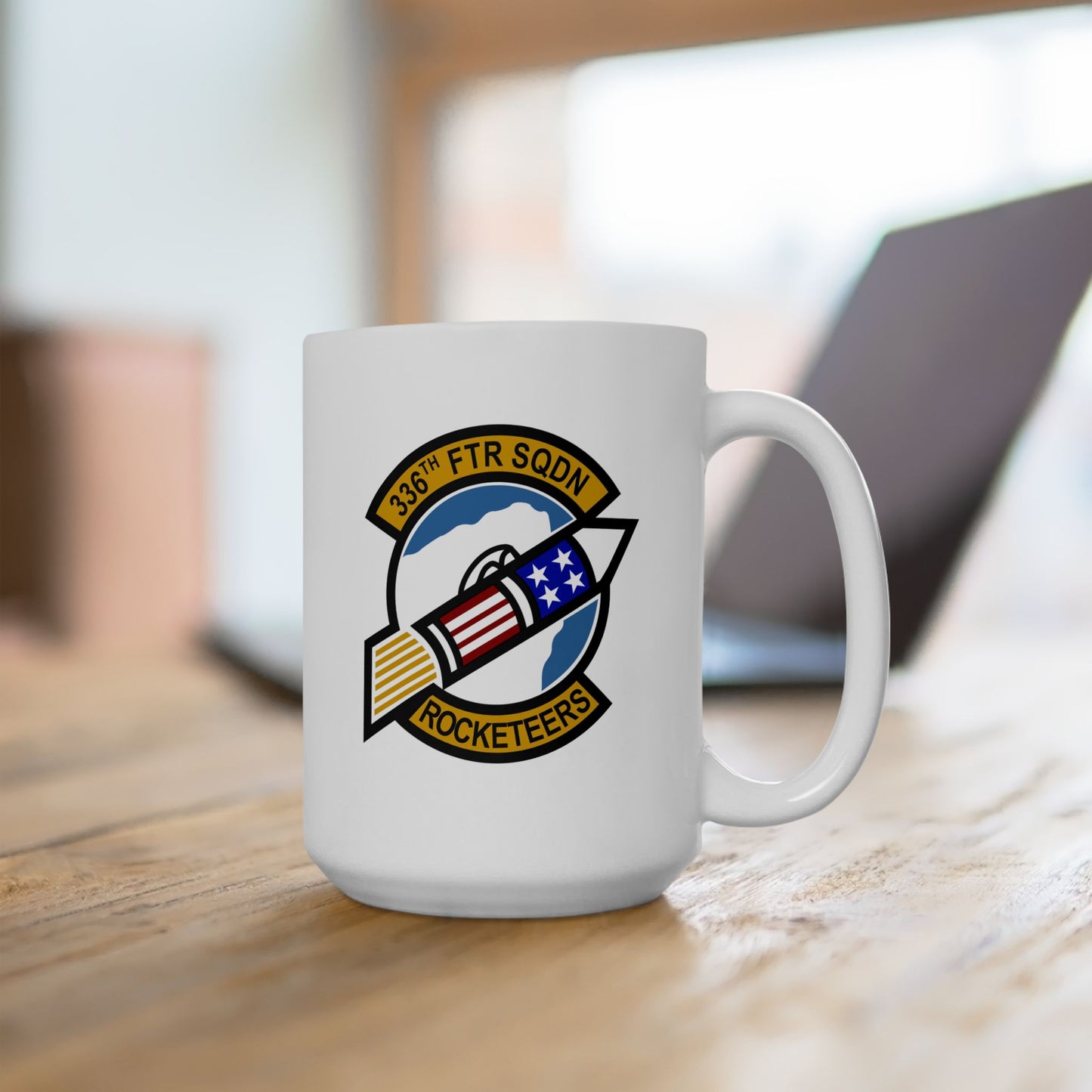 336FS & F-15E Front Silhouette Ceramic Mug 15oz