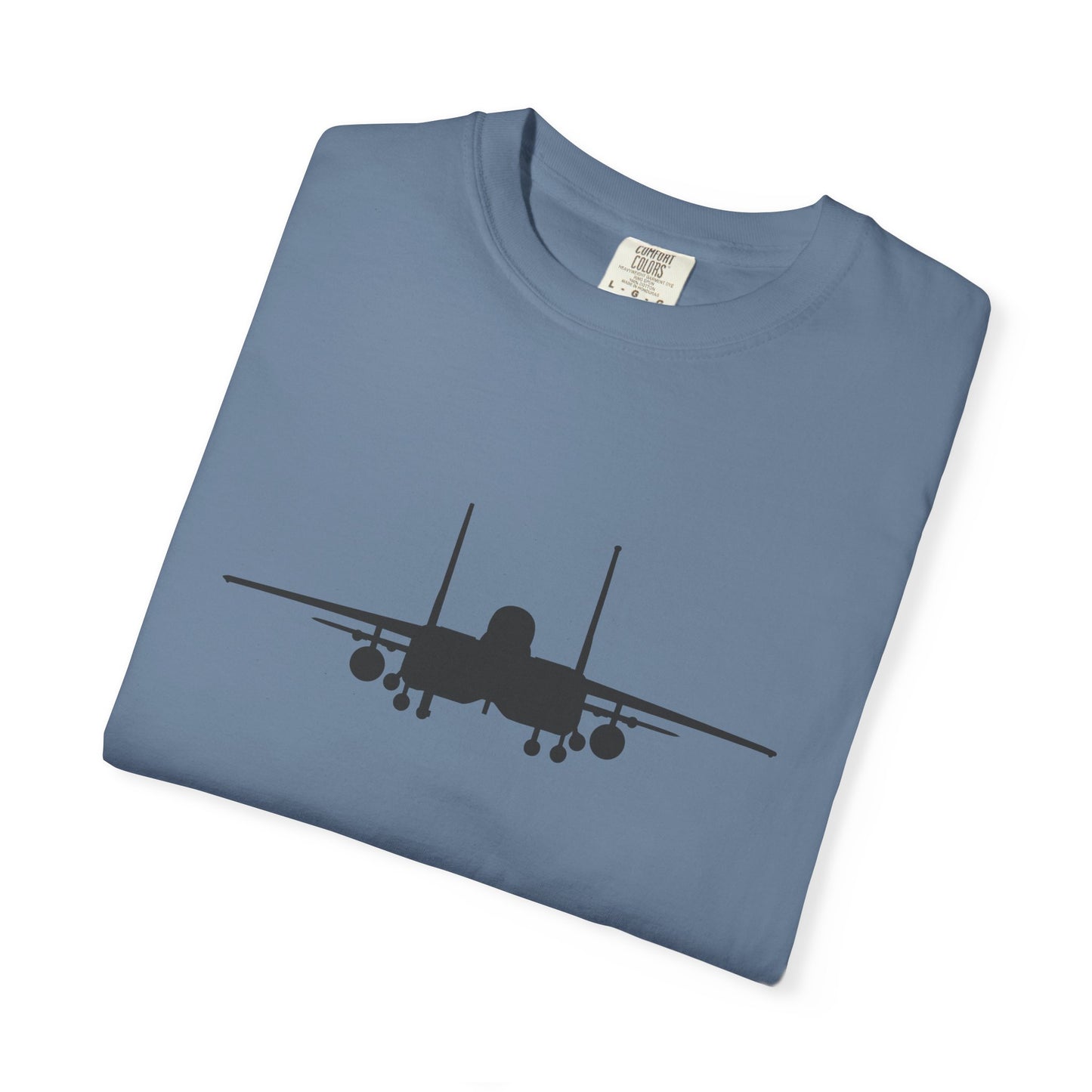 F-15E Front Silhouette Comfort Colors Unisex T-Shirt with Airplane Design, Casual Wear, Gift for Pilots, Aviation Lovers, Travel Enthusiasts, Plane Spotting