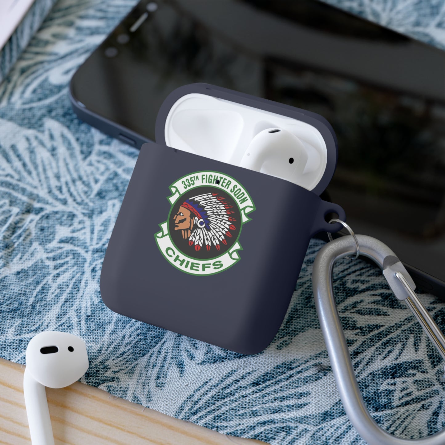 AirPods and AirPods Pro Case Cover, 335FS with F-15E Front Silhouette on Back