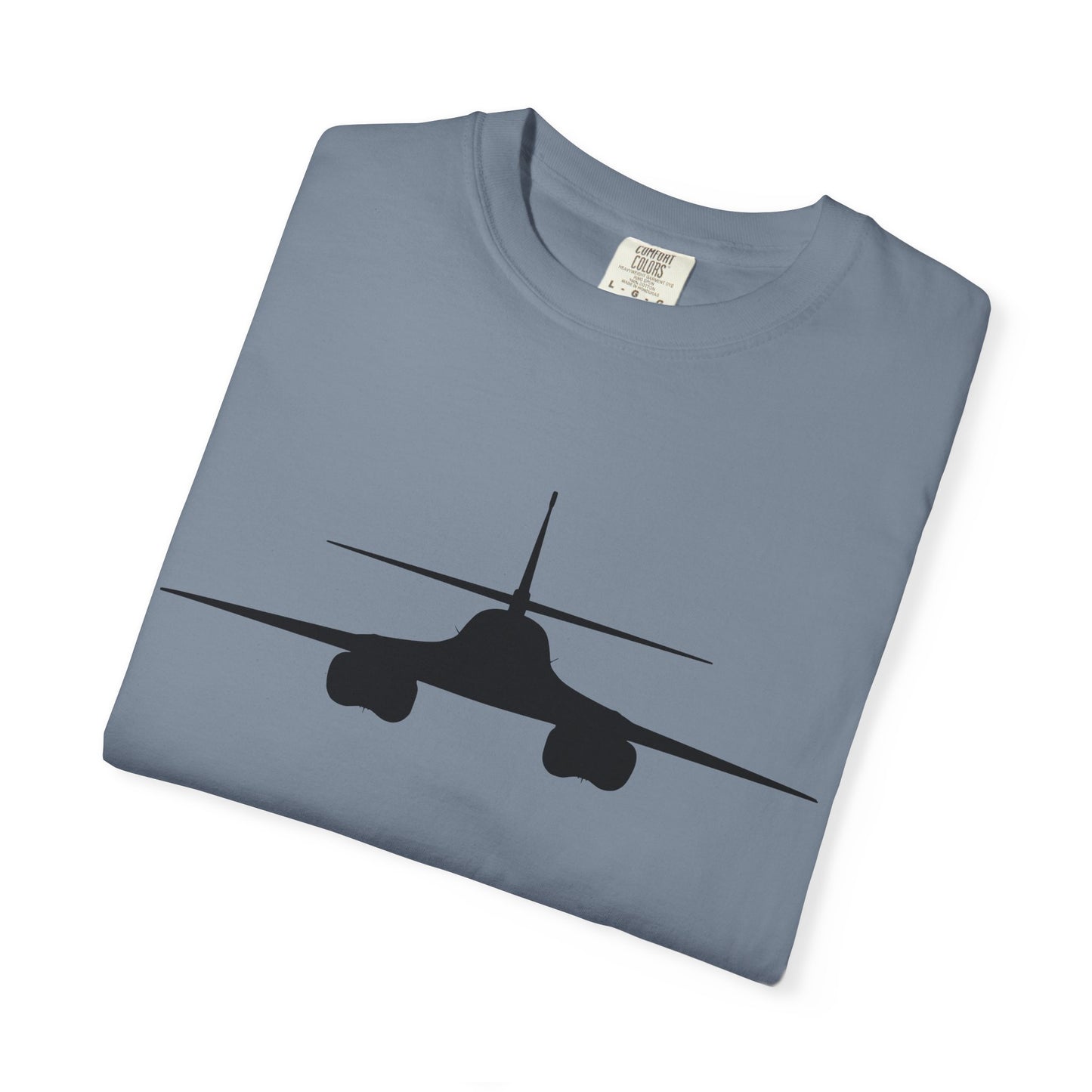 B-1 Front Silhouette Comfort Colors Unisex T-Shirt with Airplane Design, Casual Wear, Gift for Pilots, Aviation Lovers, Travel Enthusiasts, Plane Spotting