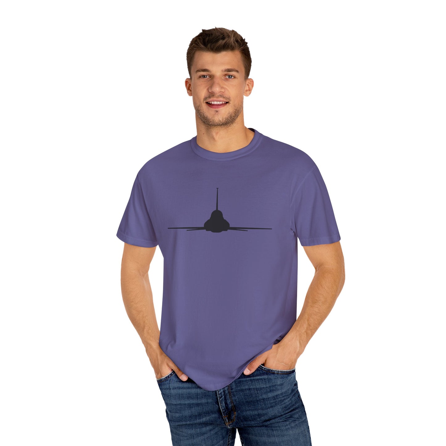 T-38 Front Silhouette Comfort Colors Unisex T-Shirt with Airplane Design, Casual Wear, Gift for Pilots, Aviation Lovers, Travel Enthusiasts, Plane Spotting