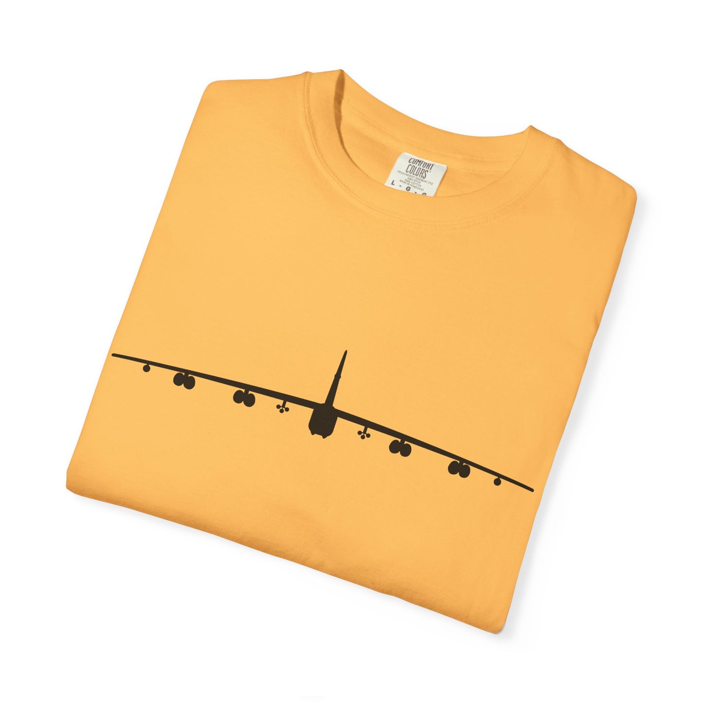 B-52 Front Silhouette Comfort Colors Unisex T-Shirt with Airplane Design, Casual Wear, Gift for Pilots, Aviation Lovers, Travel Enthusiasts, Plane Spotting