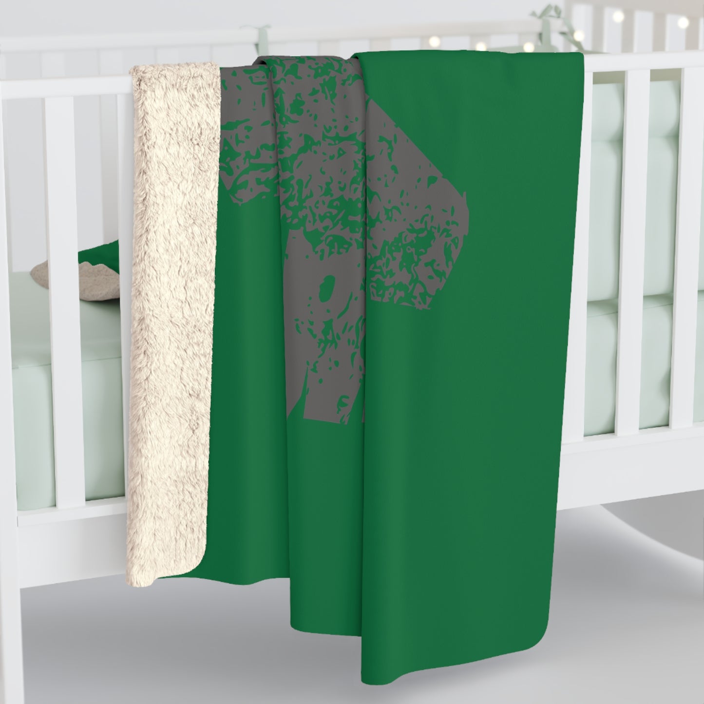 Green Sherpa Blanket with F-15E Silhouette Graphic