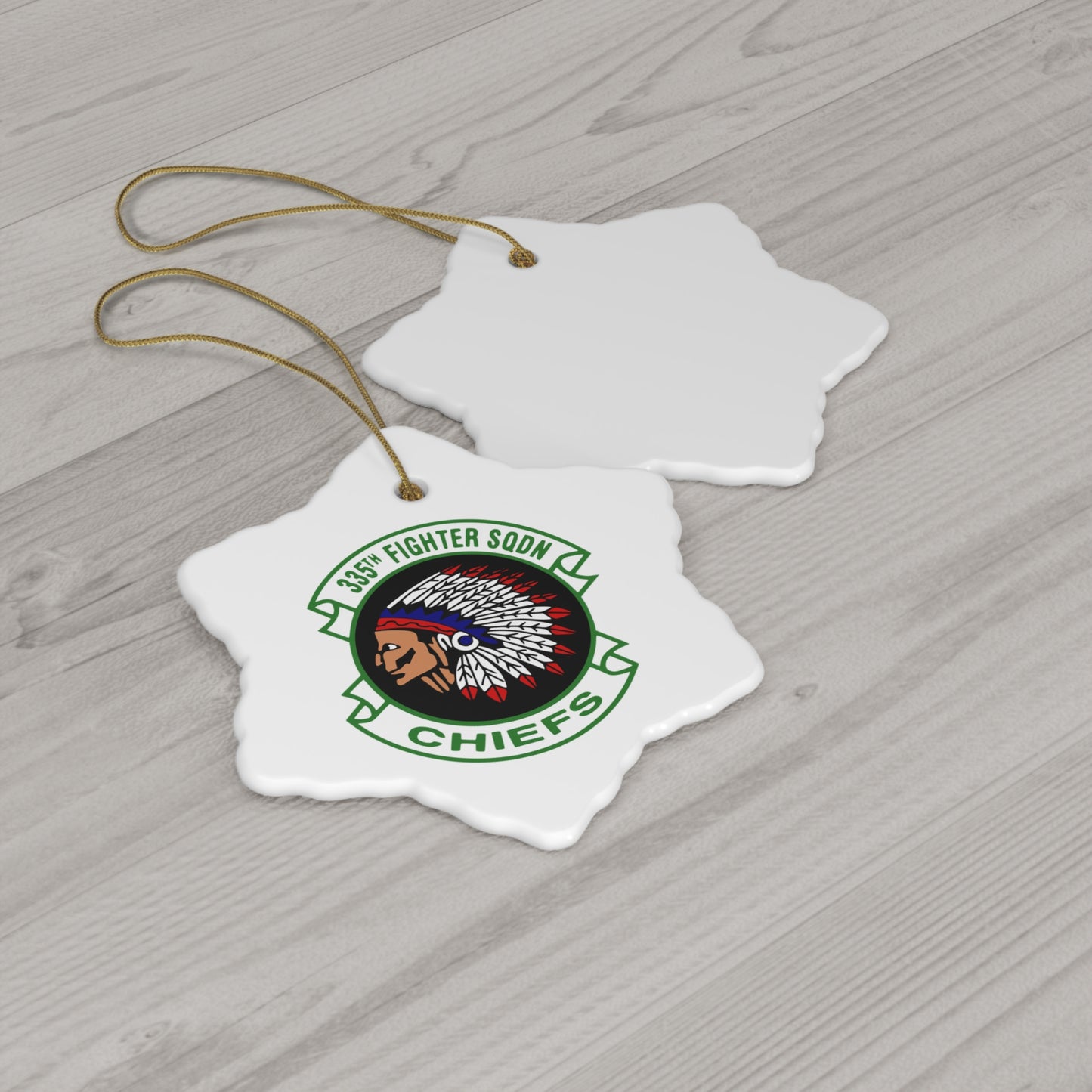 335FS "Chiefs" Ceramic Ornament, Circle or Snowflake Shape