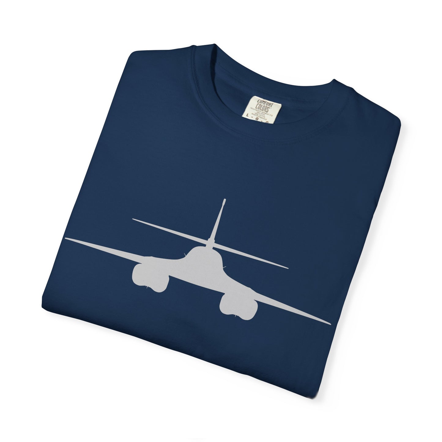 B-1 Front Silhouette Comfort Colors Unisex T-Shirt with Airplane Design, Casual Wear, Gift for Pilots, Aviation Lovers, Travel Enthusiasts, Plane Spotting