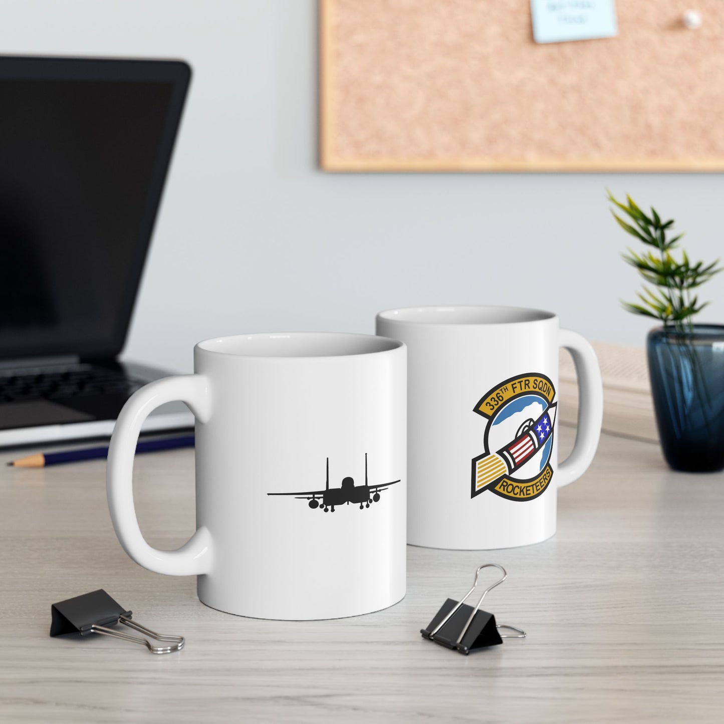 336FS & F-15E Front Silhouette Ceramic Mug 11oz
