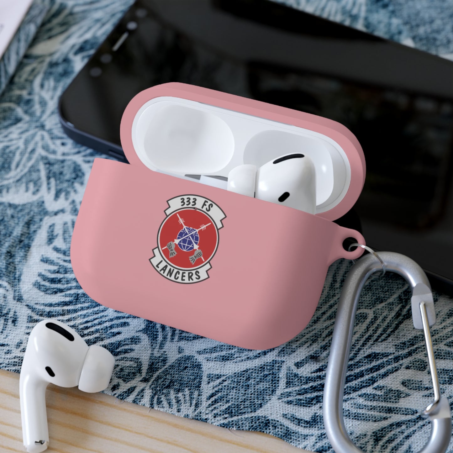 AirPods and AirPods Pro Case Cover, 333FS with F-15E Front Silhouette on Back
