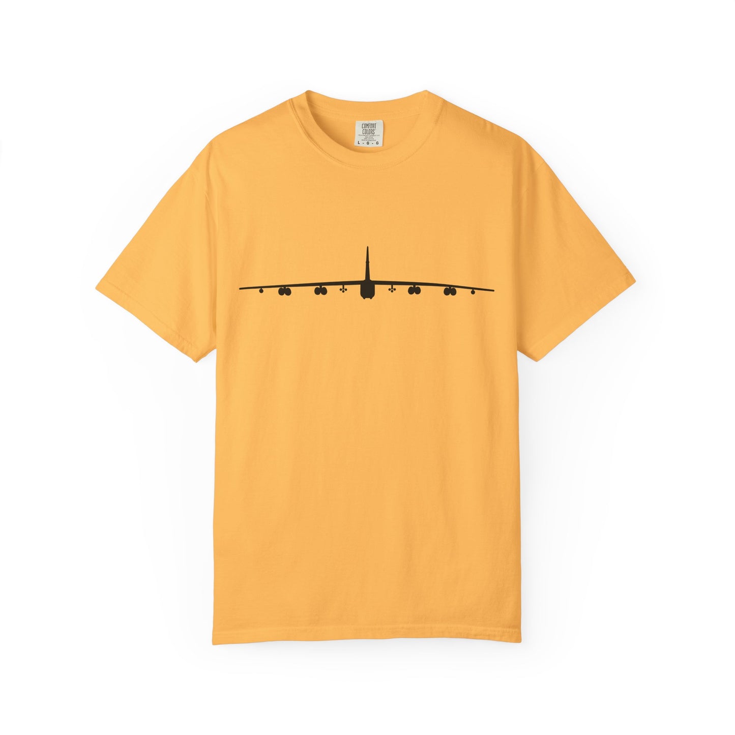 B-52 Front Silhouette Comfort Colors Unisex T-Shirt with Airplane Design, Casual Wear, Gift for Pilots, Aviation Lovers, Travel Enthusiasts, Plane Spotting