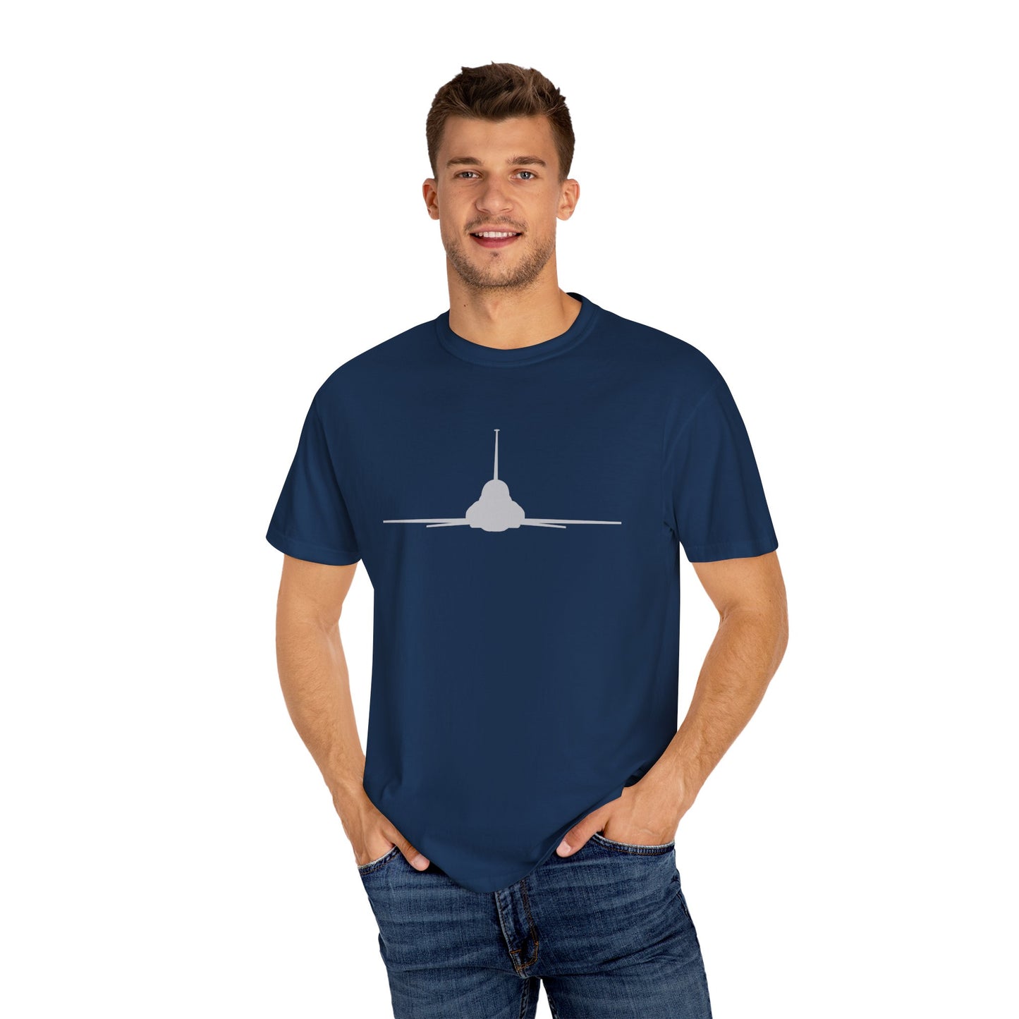 T-38 Front Silhouette Comfort Colors Unisex T-Shirt with Airplane Design, Casual Wear, Gift for Pilots, Aviation Lovers, Travel Enthusiasts, Plane Spotting