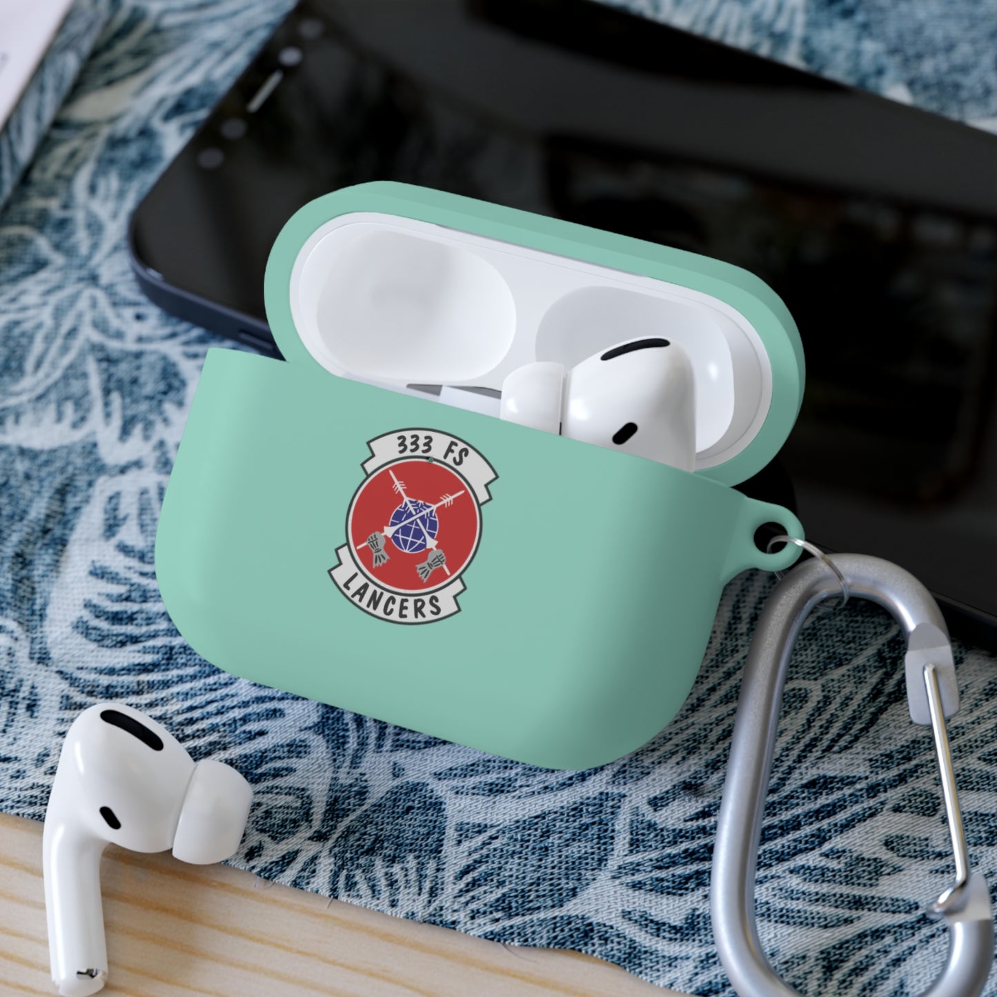 AirPods and AirPods Pro Case Cover, 333FS with F-15E Front Silhouette on Back