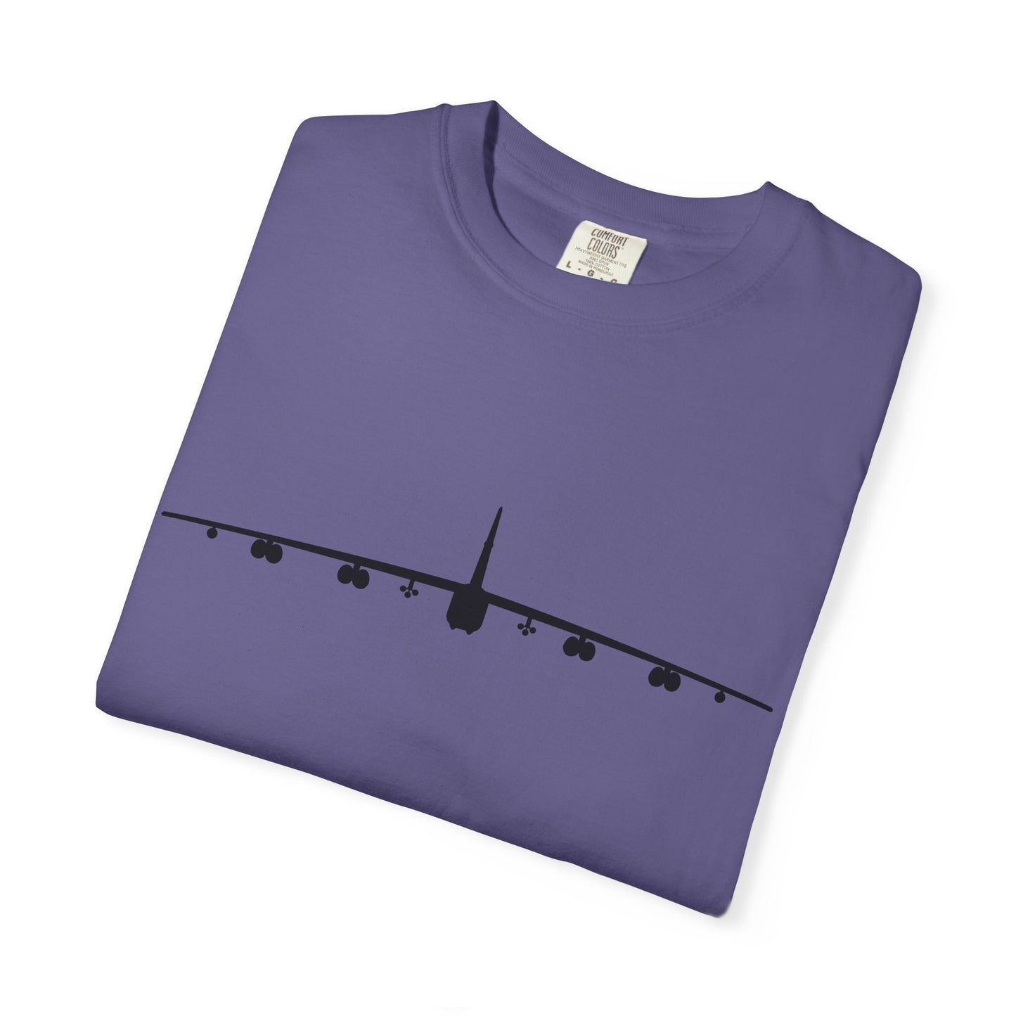 B-52 Front Silhouette Comfort Colors Unisex T-Shirt with Airplane Design, Casual Wear, Gift for Pilots, Aviation Lovers, Travel Enthusiasts, Plane Spotting