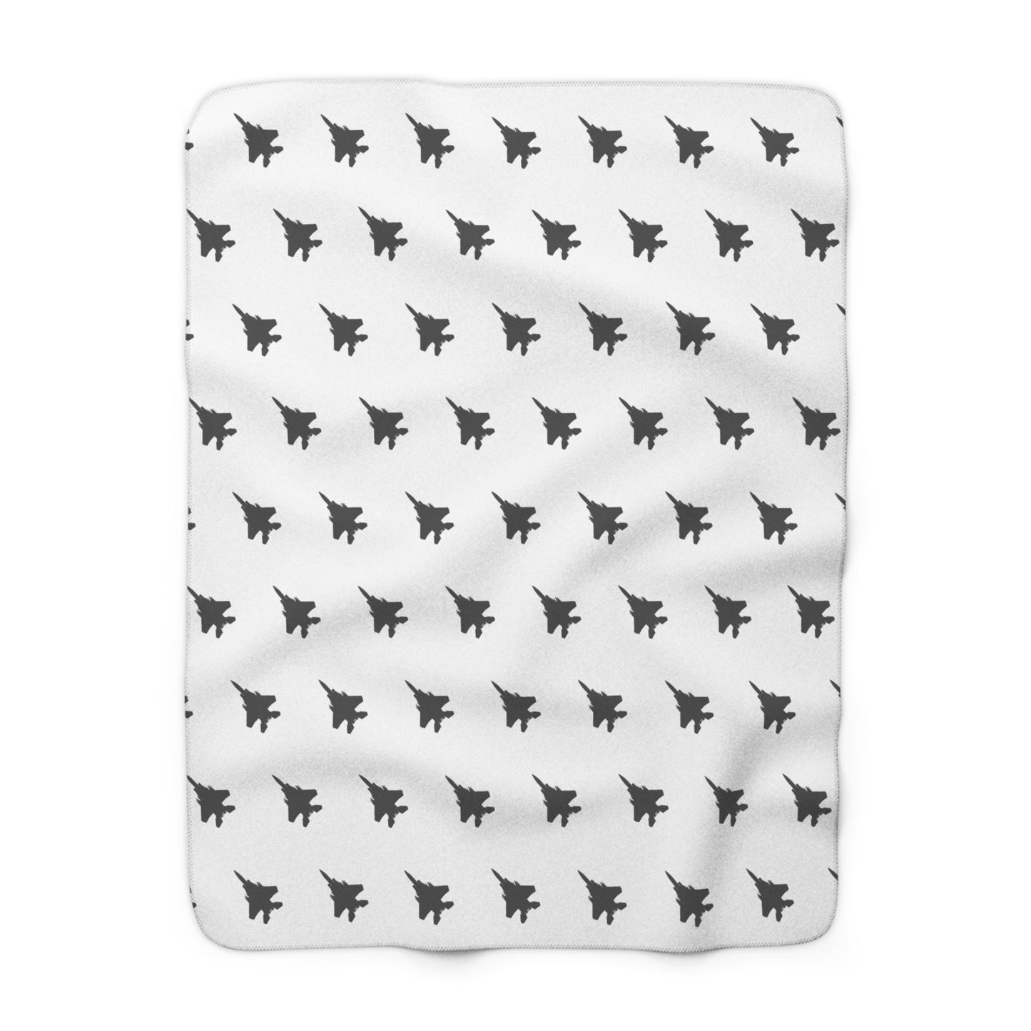 F-15E Pattern Sherpa Fleece Blanket, White