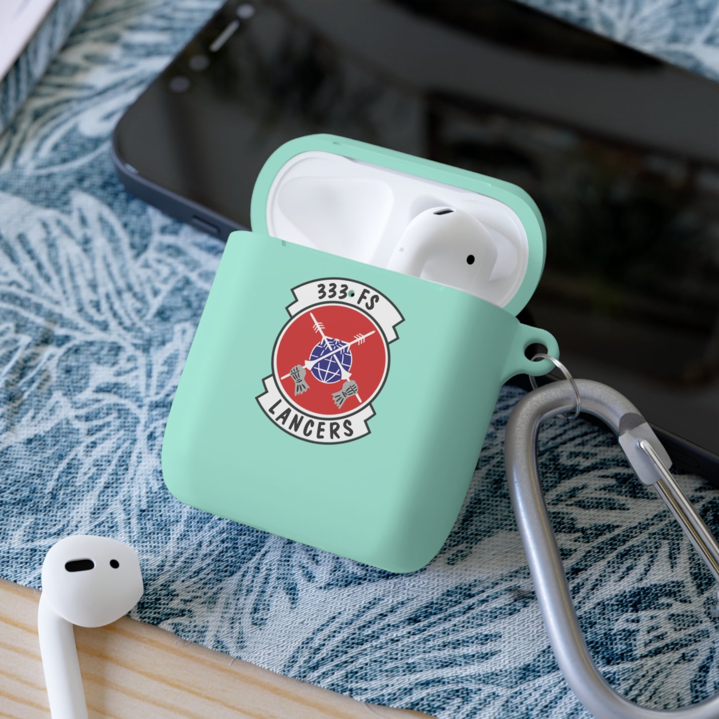 AirPods and AirPods Pro Case Cover, 333FS with F-15E Front Silhouette on Back