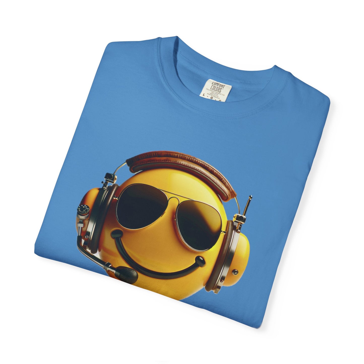 Happy Flying! - Smiley Face Comfort Colors Unisex T-Shirt, Casual Wear, Gift for Pilots, Aviation Lovers, Travel Enthusiasts, Plane Spotting