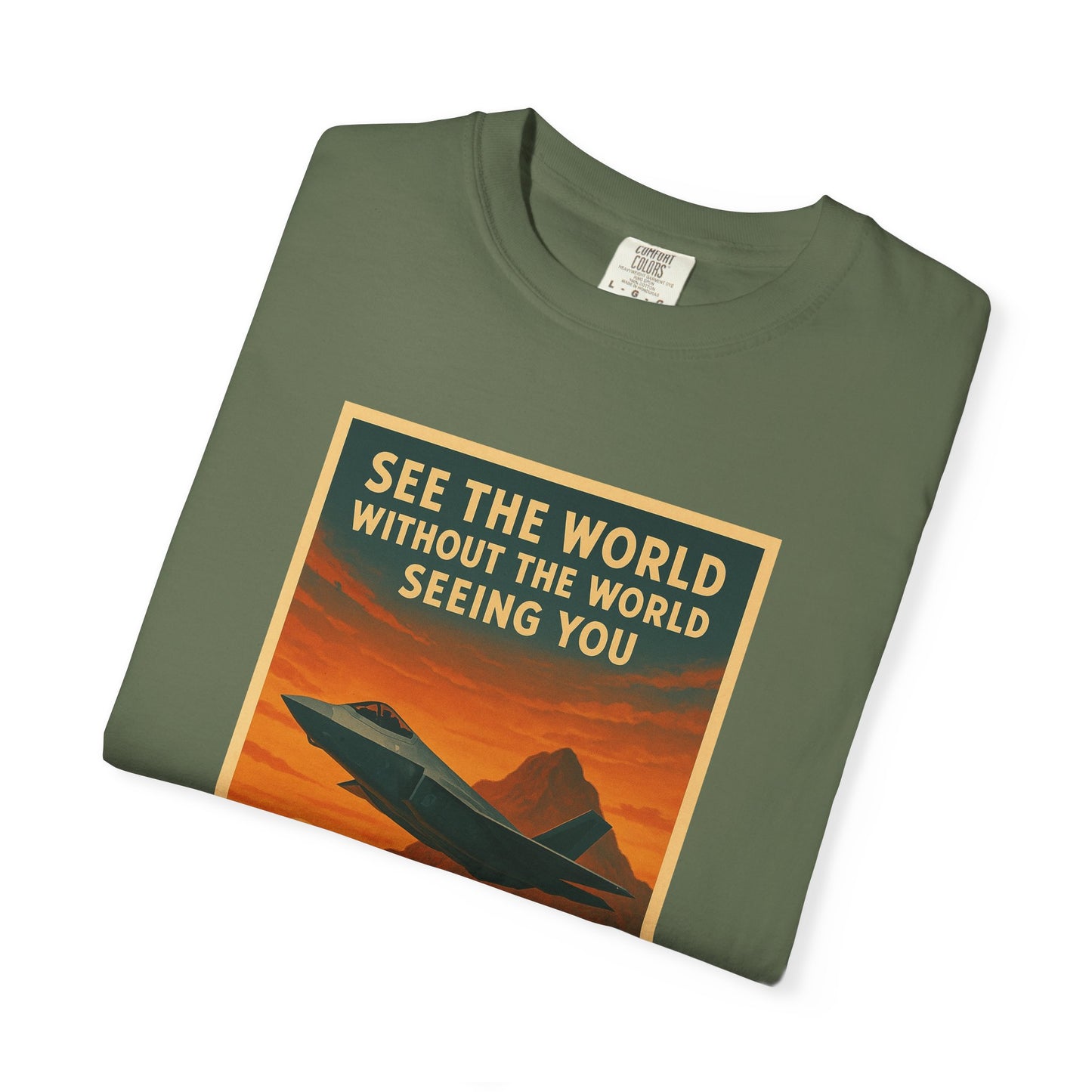 Fly Stealth F-35 Travel Poster Comfort Colors Unisex T-Shirt - Great Gift for Pilots and Aviation Enthusiasts