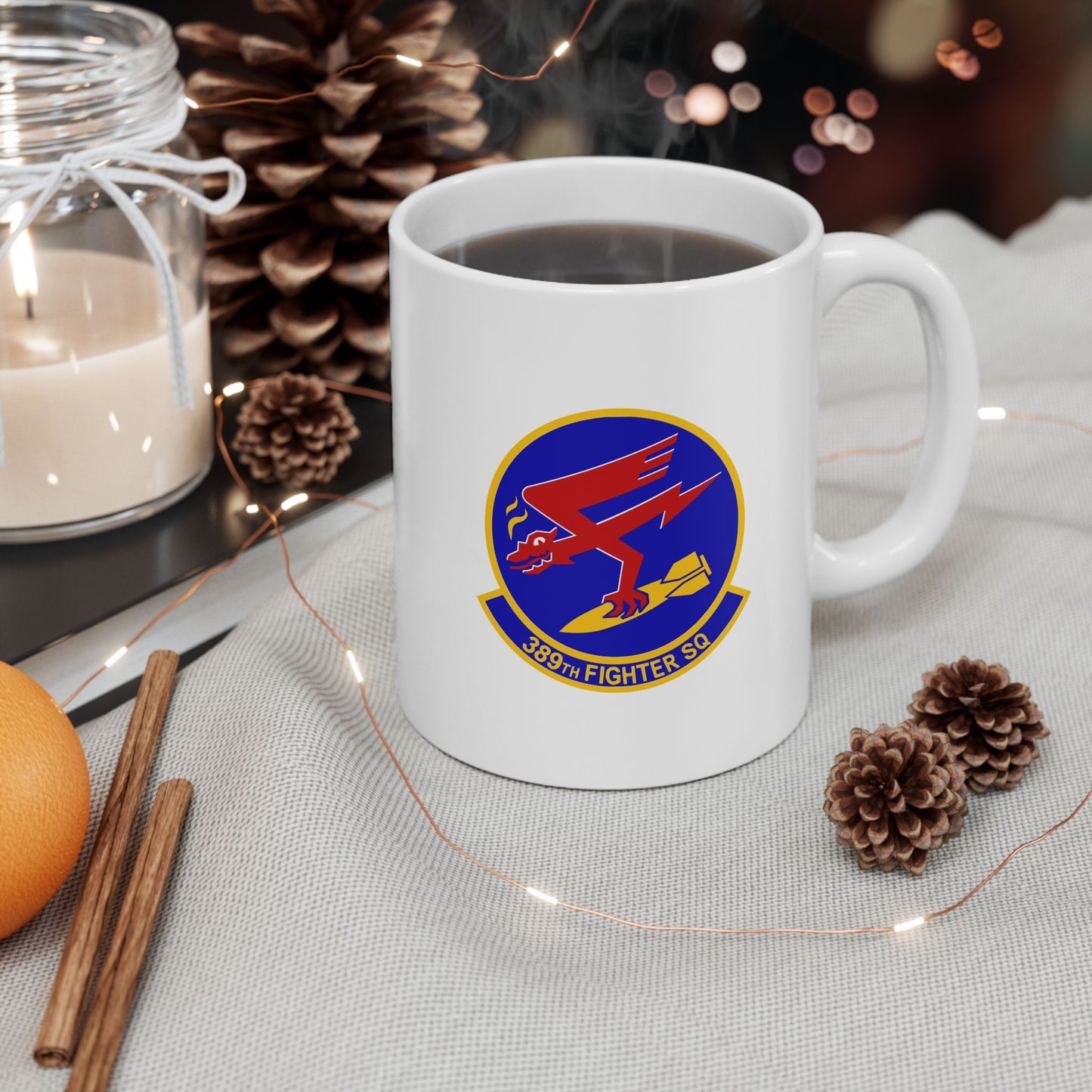 389FS & F-15E Front Silhouette Ceramic Mug 11oz