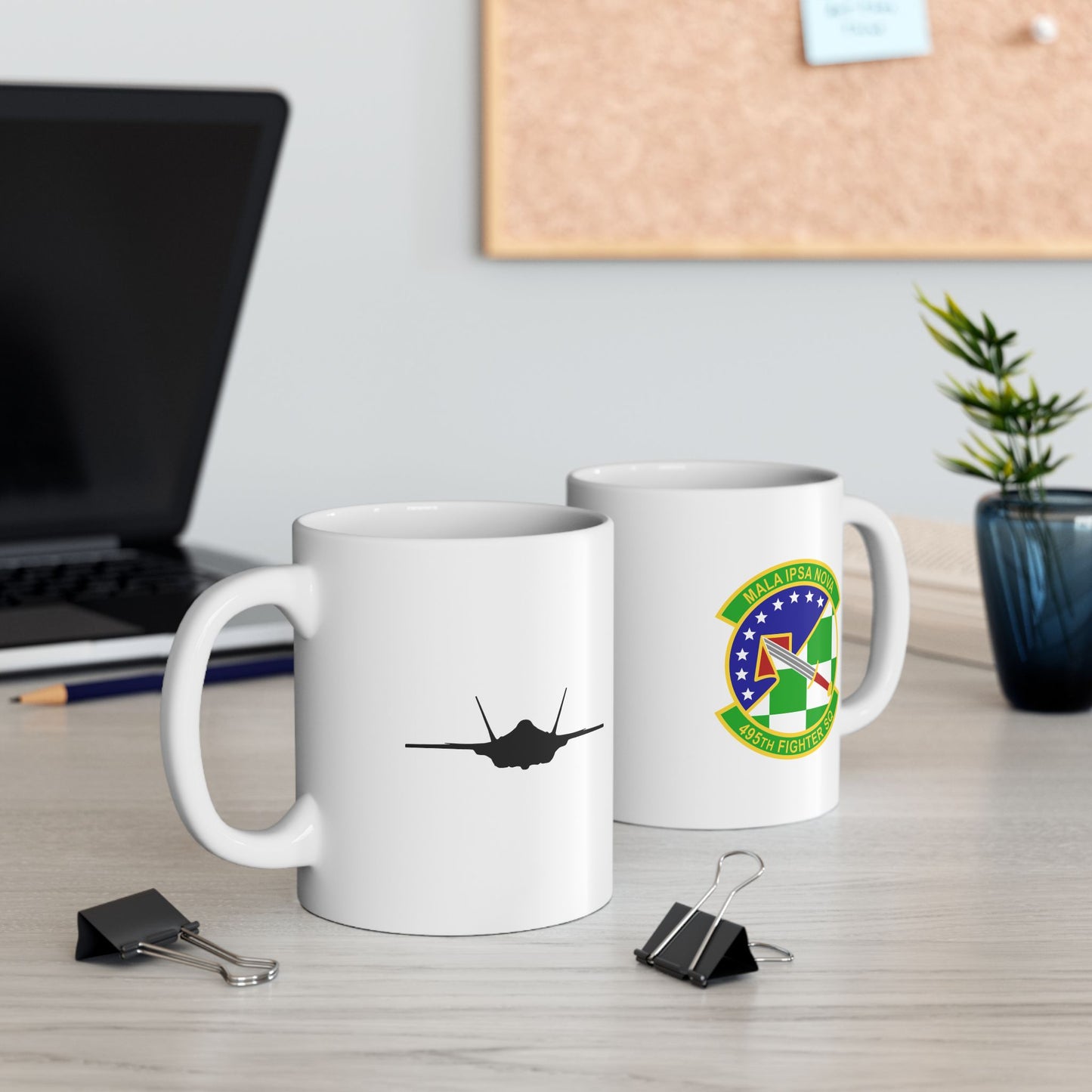 495FS & F-35A Front Silhouette Ceramic Mug 11oz
