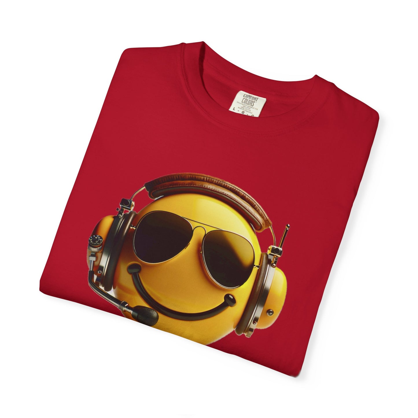 Happy Flying! - Smiley Face Comfort Colors Unisex T-Shirt, Casual Wear, Gift for Pilots, Aviation Lovers, Travel Enthusiasts, Plane Spotting