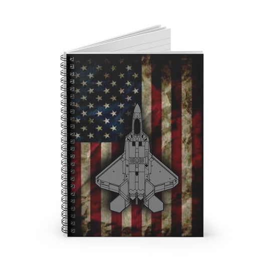 F-22 Flag Spiral Notebook - Ruled Line