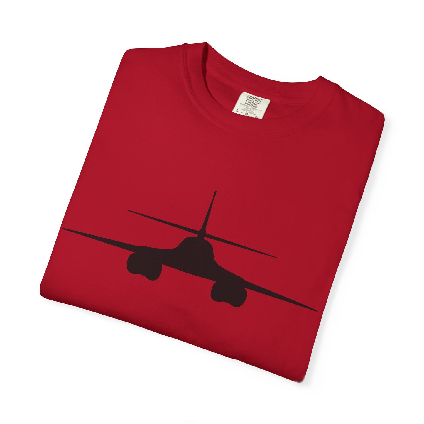 B-1 Front Silhouette Comfort Colors Unisex T-Shirt with Airplane Design, Casual Wear, Gift for Pilots, Aviation Lovers, Travel Enthusiasts, Plane Spotting
