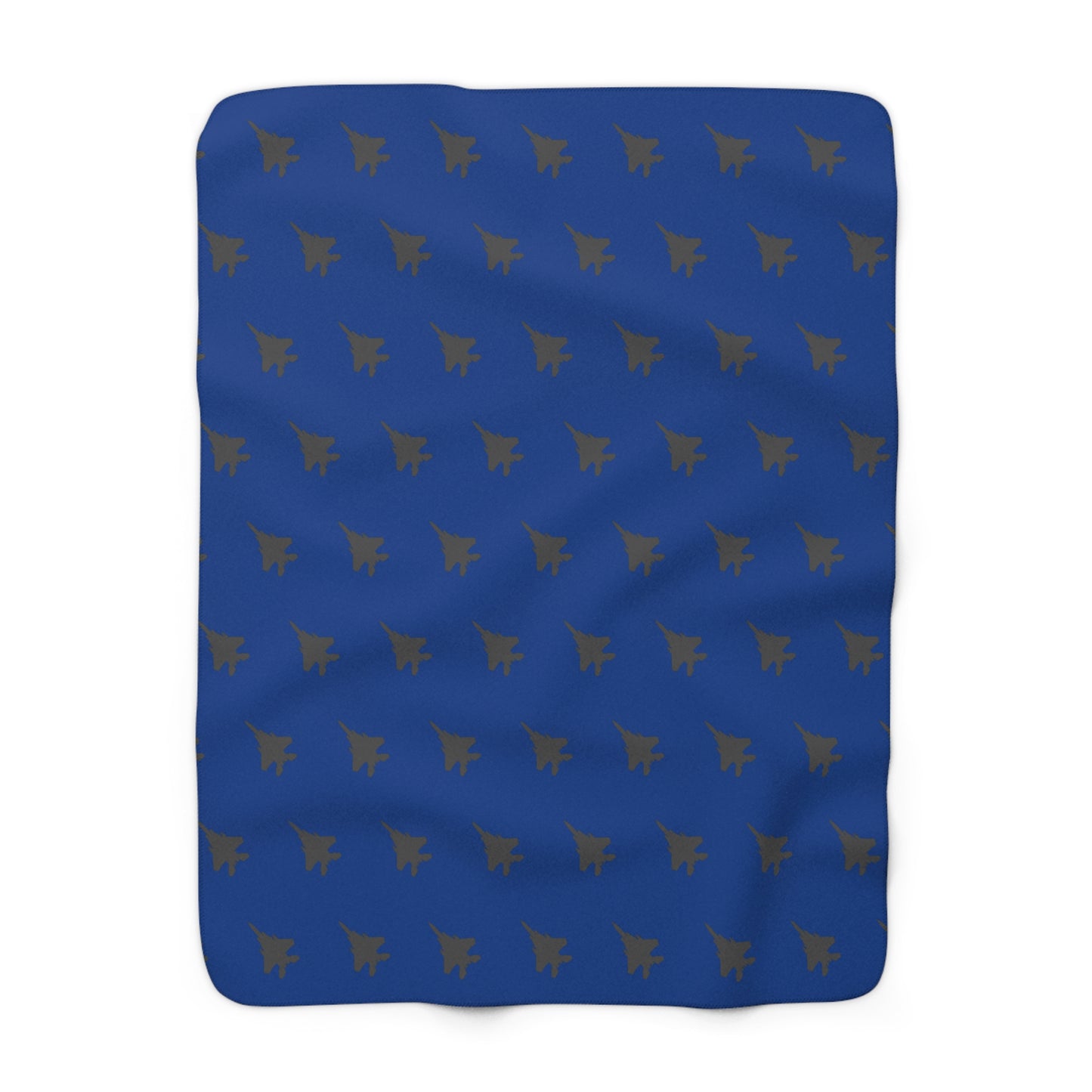 F-15E Pattern Sherpa Fleece Blanket, Blue