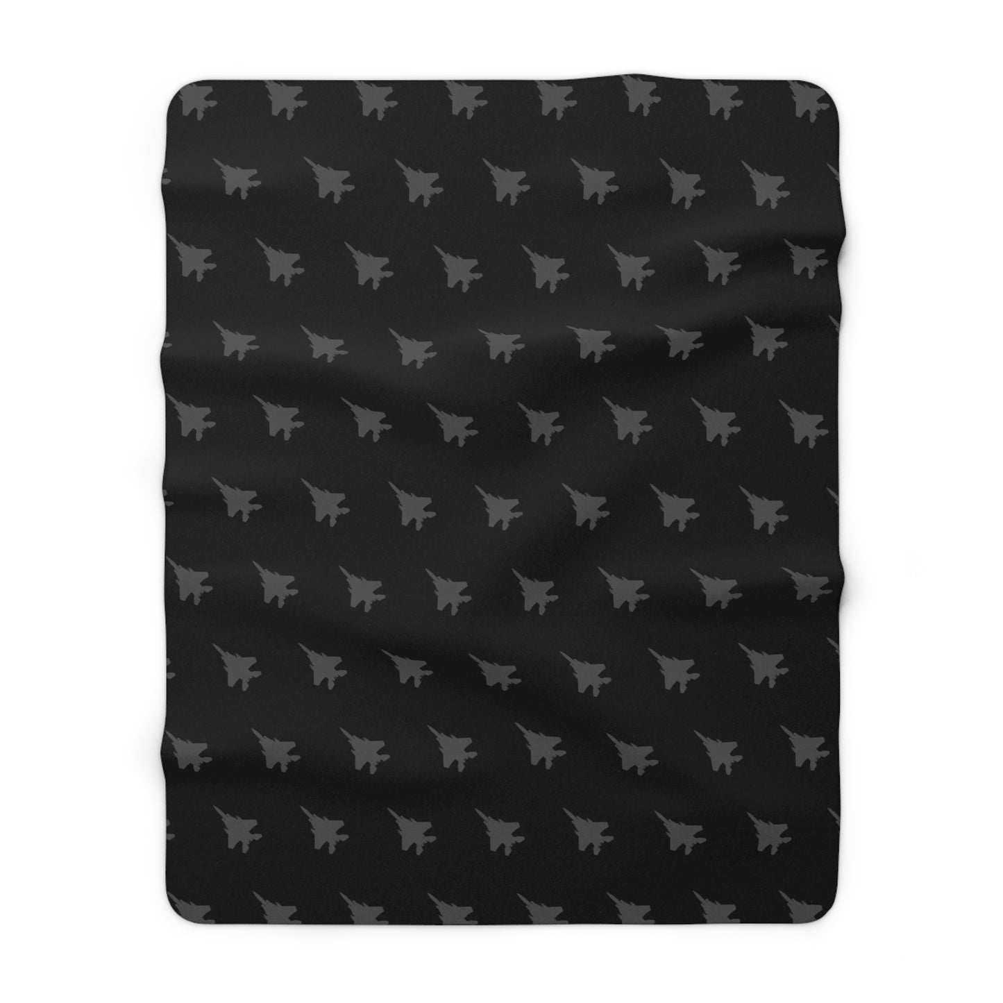 F-15E Pattern Sherpa Fleece Blanket, Black