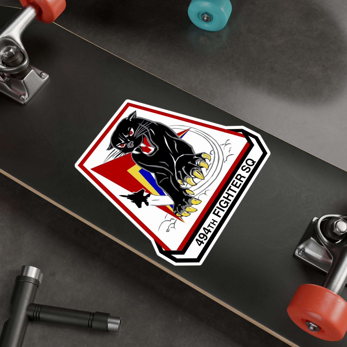494FS "Panthers" Trapezoid Vinyl Decal, Indoor/Outdoor, 4 Sizes Available