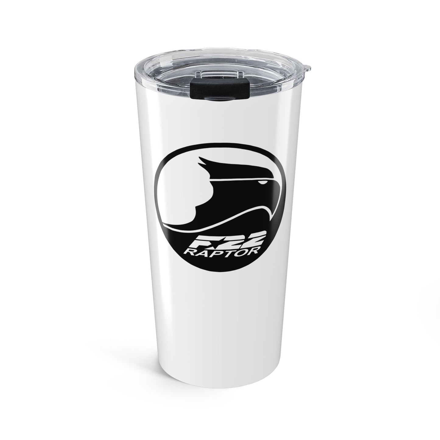 Tumbler 20oz, White, F-22 Raptor