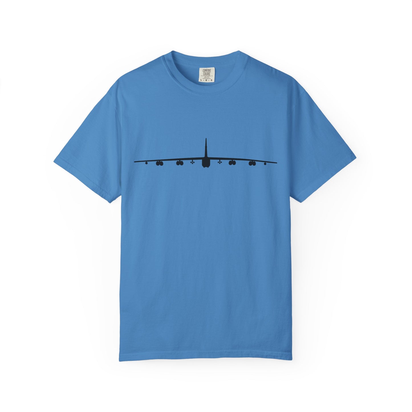B-52 Front Silhouette Comfort Colors Unisex T-Shirt with Airplane Design, Casual Wear, Gift for Pilots, Aviation Lovers, Travel Enthusiasts, Plane Spotting