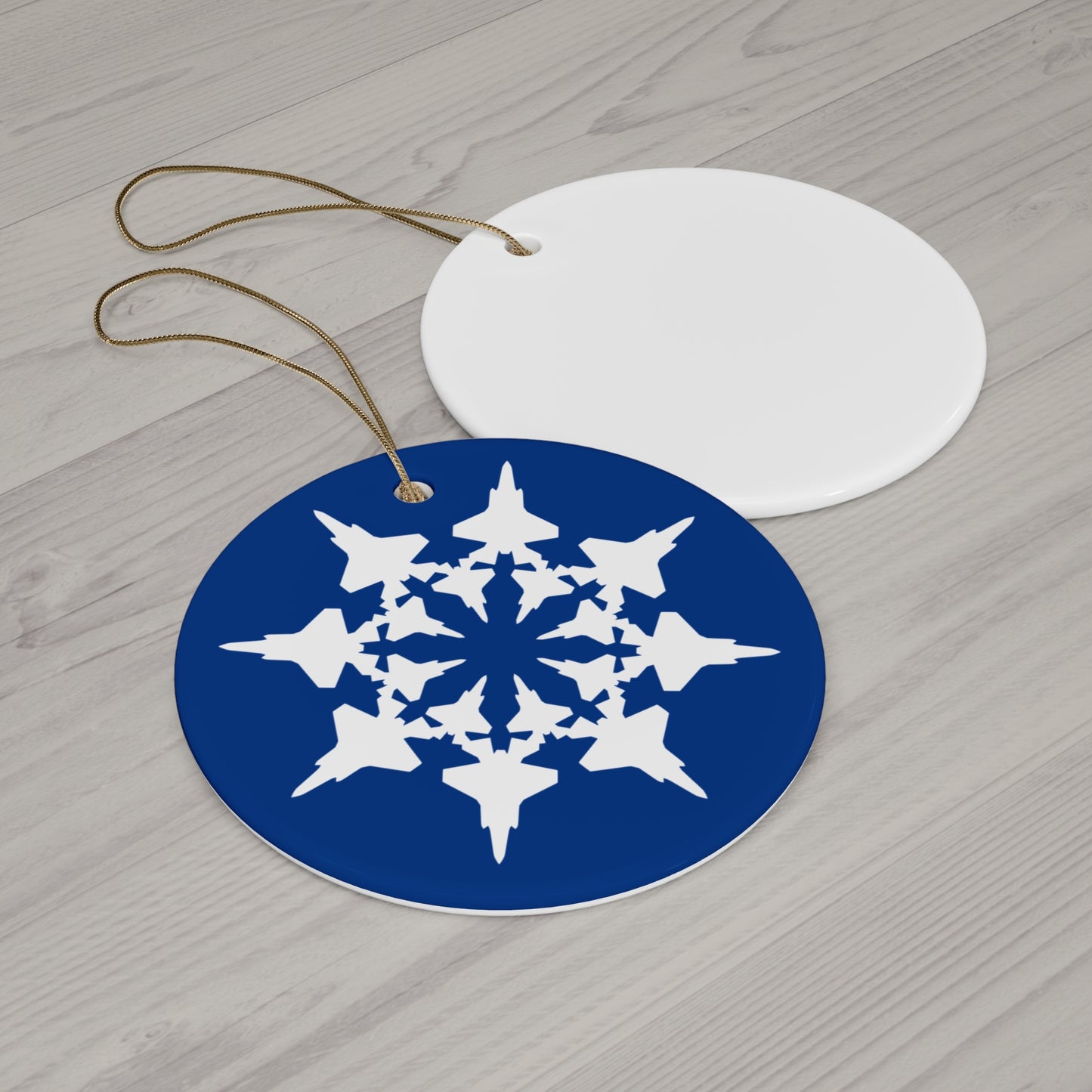 F-35A Snowflake Ceramic Ornament, 2.76"