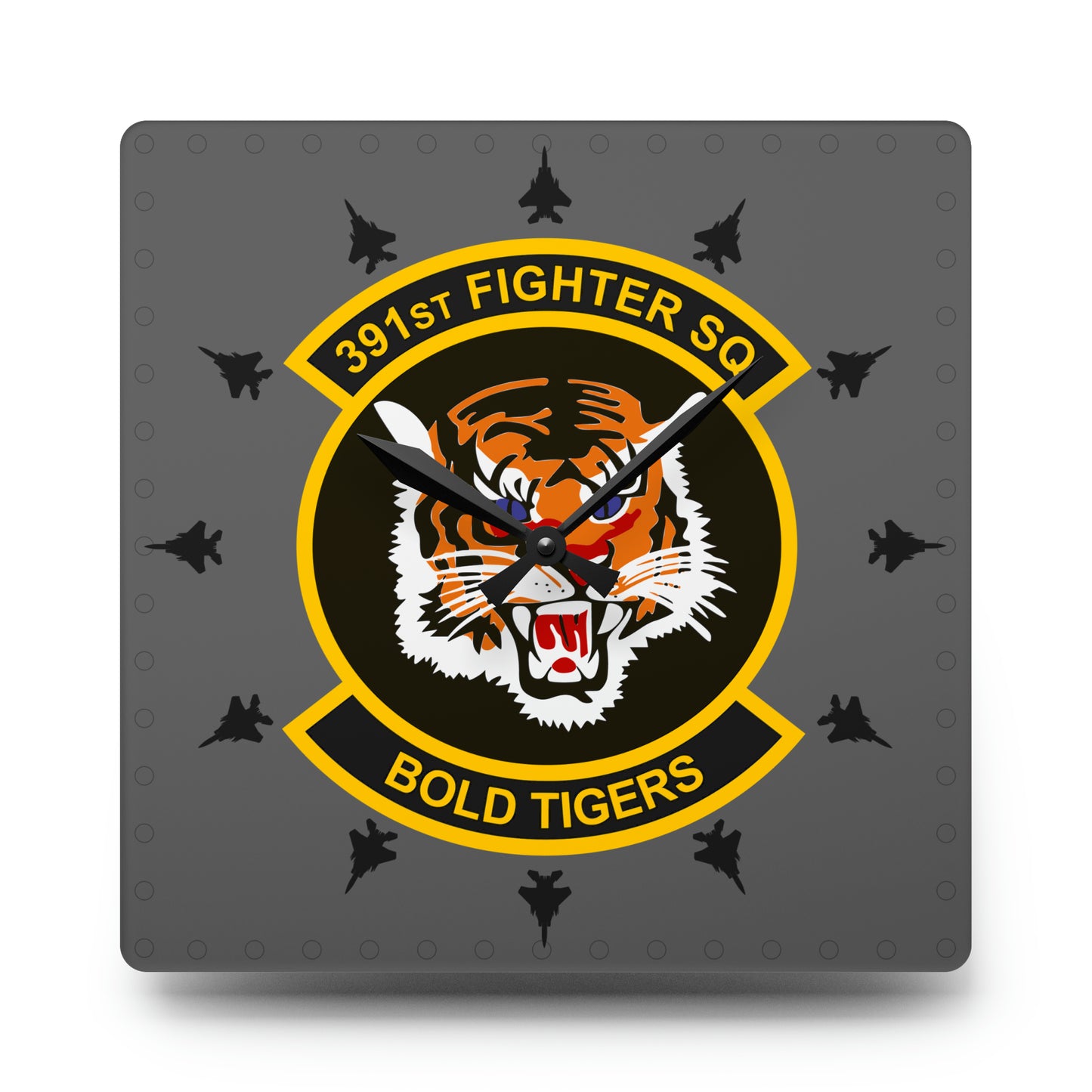 391FS "Bold Tigers" Acrylic Wall Clock, Round or Square Options