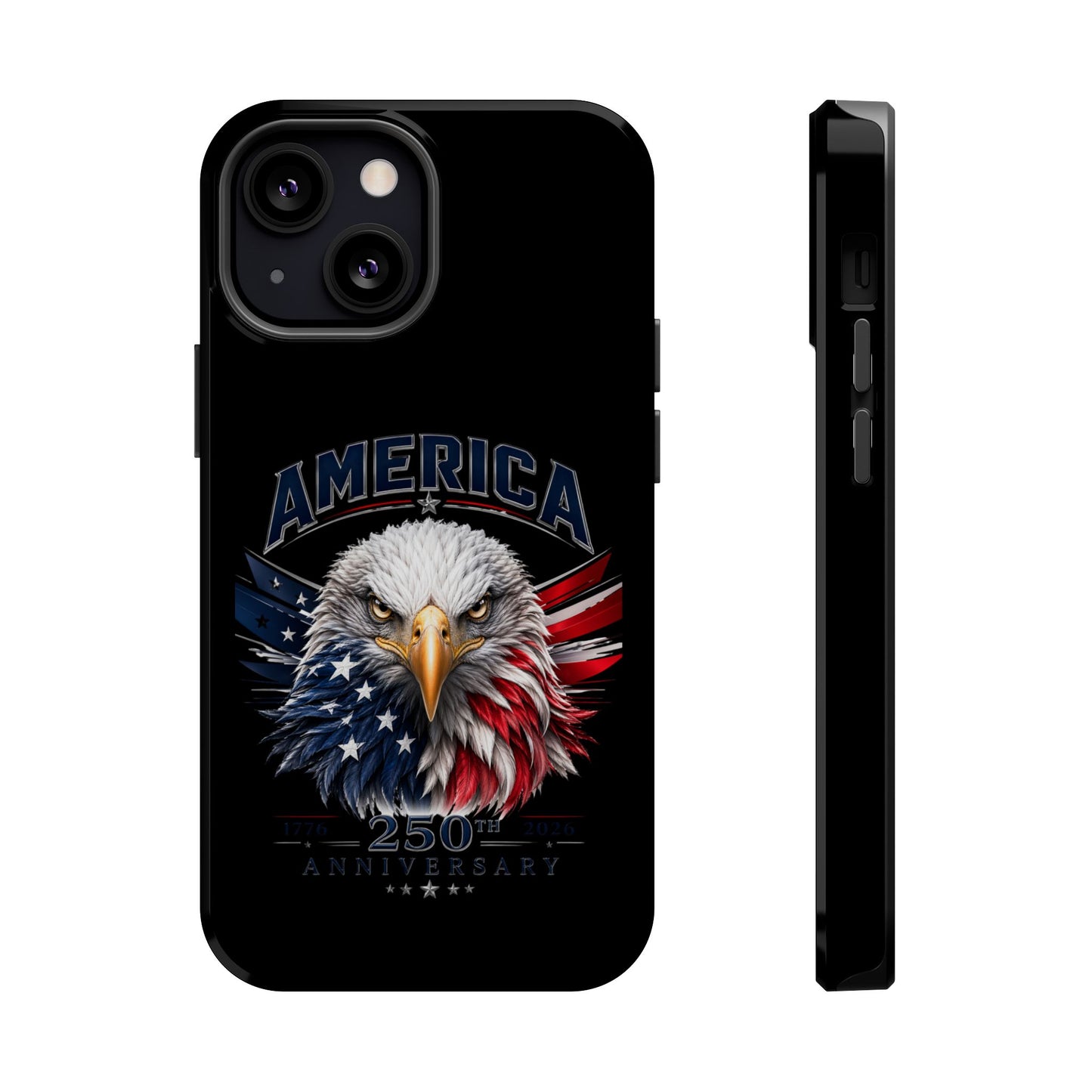 America 250th Anniversary Magnetic Tough Cases for iPhone & Samsung, Black
