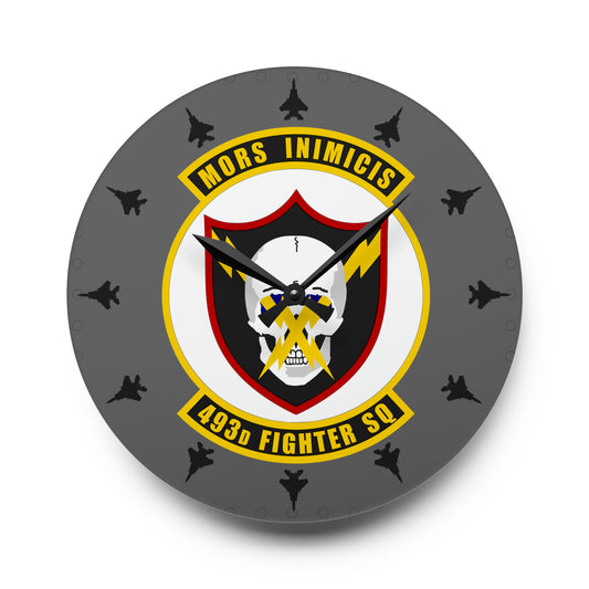 493FS "Grim Reapers" F-15C Acrylic Wall Clock, Round or Square Options