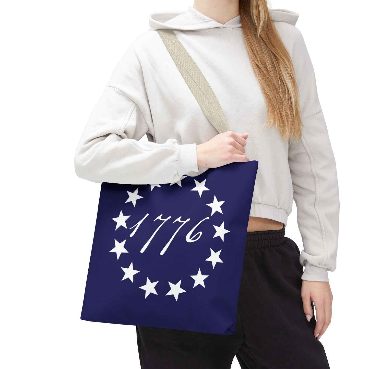 1776 Betsy Ross Flag Tote Bag — Patriotic Independence Day Grocery & Beach Tote