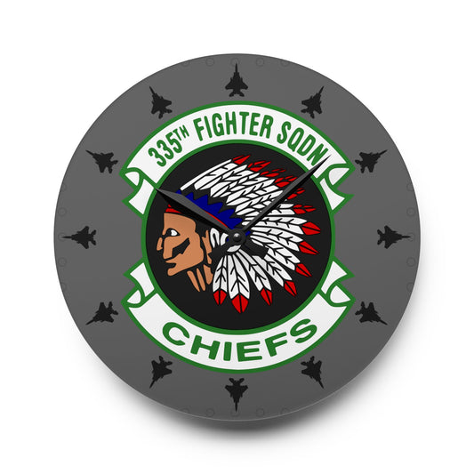 335FS "Chiefs" Acrylic Wall Clock, Round or Square Options